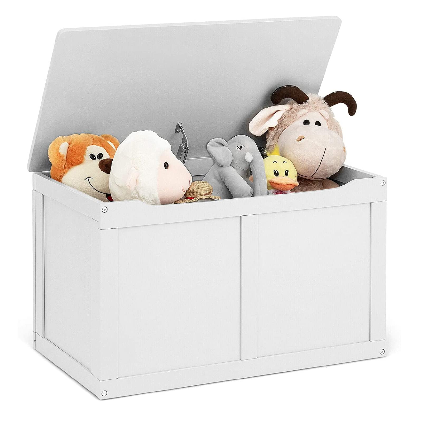 HONEY JOY Kids Wooden Toy Box – 2-in-1 Large Toy Storage Truck Bench with Flip-Top Lid, 2 Safety Hinges & Groove Handle – Toddler Toy Chest for Playroom & Bedroom Organization – Perfect Gift for Boys & Girls Age 3+ – Ideal for Playtime Storage & Kids Room Decor