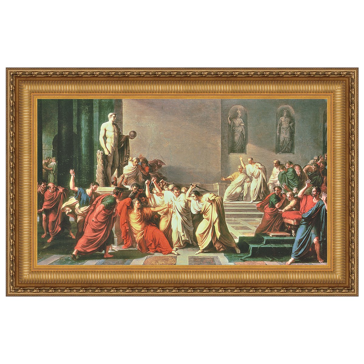 Design Toscano Death of Julius Caesar Canvas Replica Painting - Large Roman Artwork for Home Decor, Office Wall Art & Historical Gift