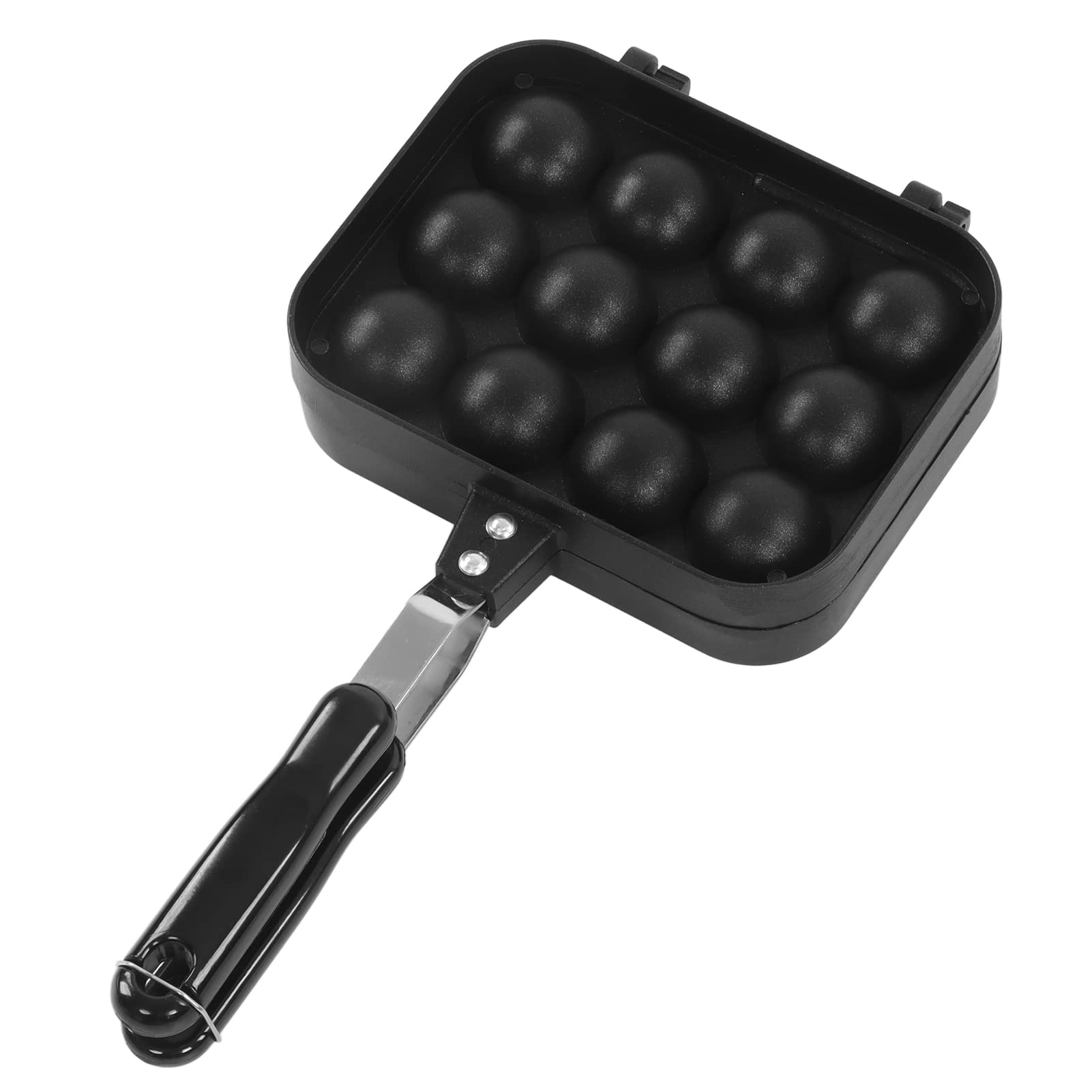 12-Hole Nonstick Takoyaki Pan - Dual-Sided Grill for Octopus Balls - Perfect for Home Cooking & Parties