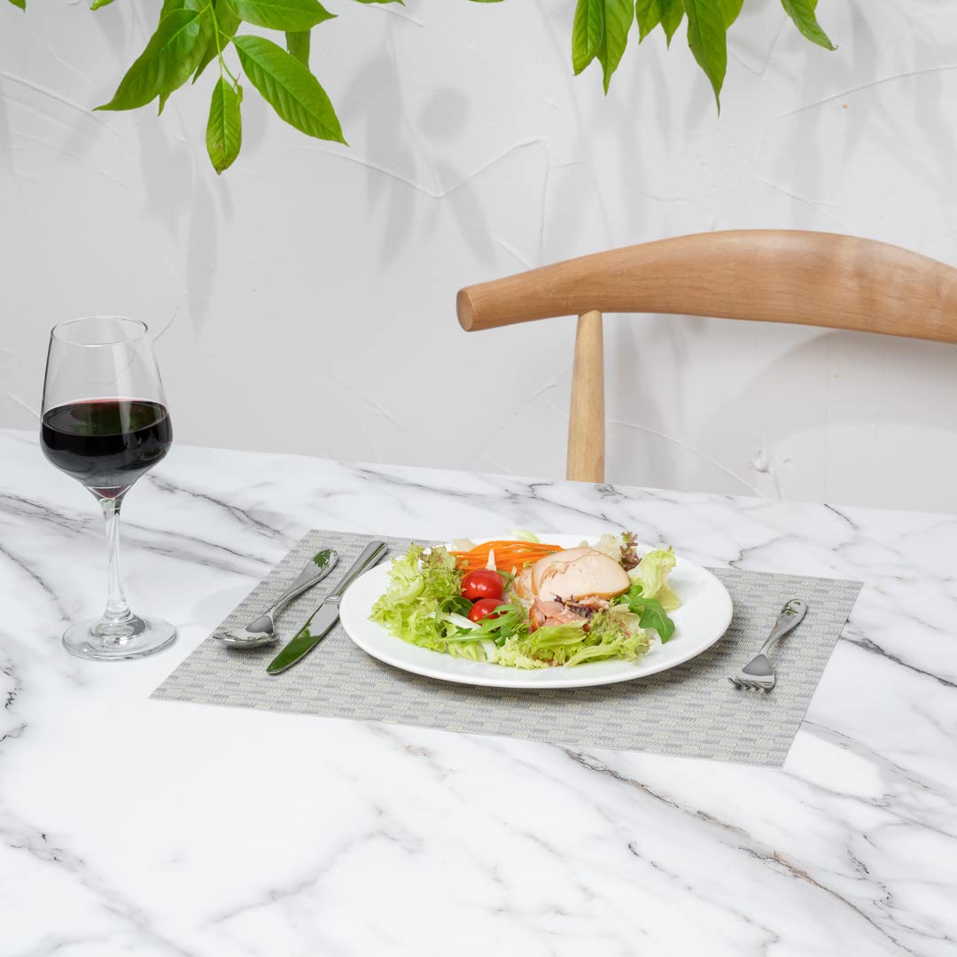 Restaurantware Speculo 16x12 Inch Woven Vinyl Placemats Set of 6 - Stain-Resistant, Easy Clean Rectangle Table Mats for Dining Room, Kitchen, Restaurant & Home Decor | Perfect for Everyday Meals, Dinner Parties & Holiday Gatherings