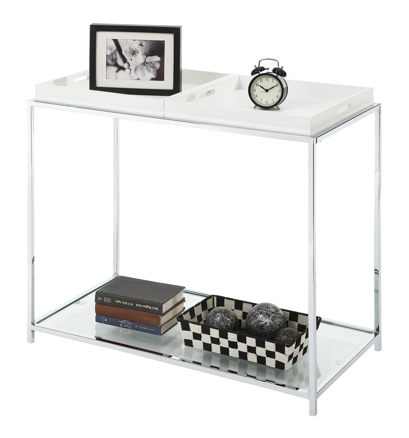 Convenience Concepts Palm Beach Console Table - White Entryway Sofa Table for Hallway, Living Room & Bedroom Decor