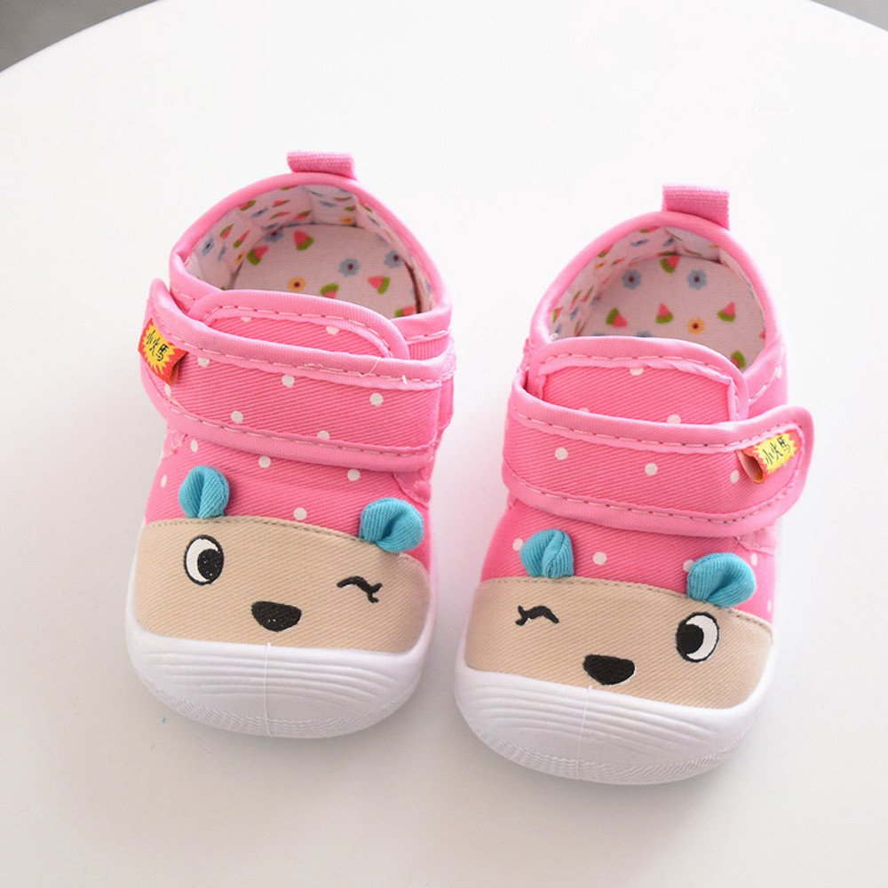 Baby Walking Shoes for Girls - Soft Squeaky Cartoon Soles for Toddlers