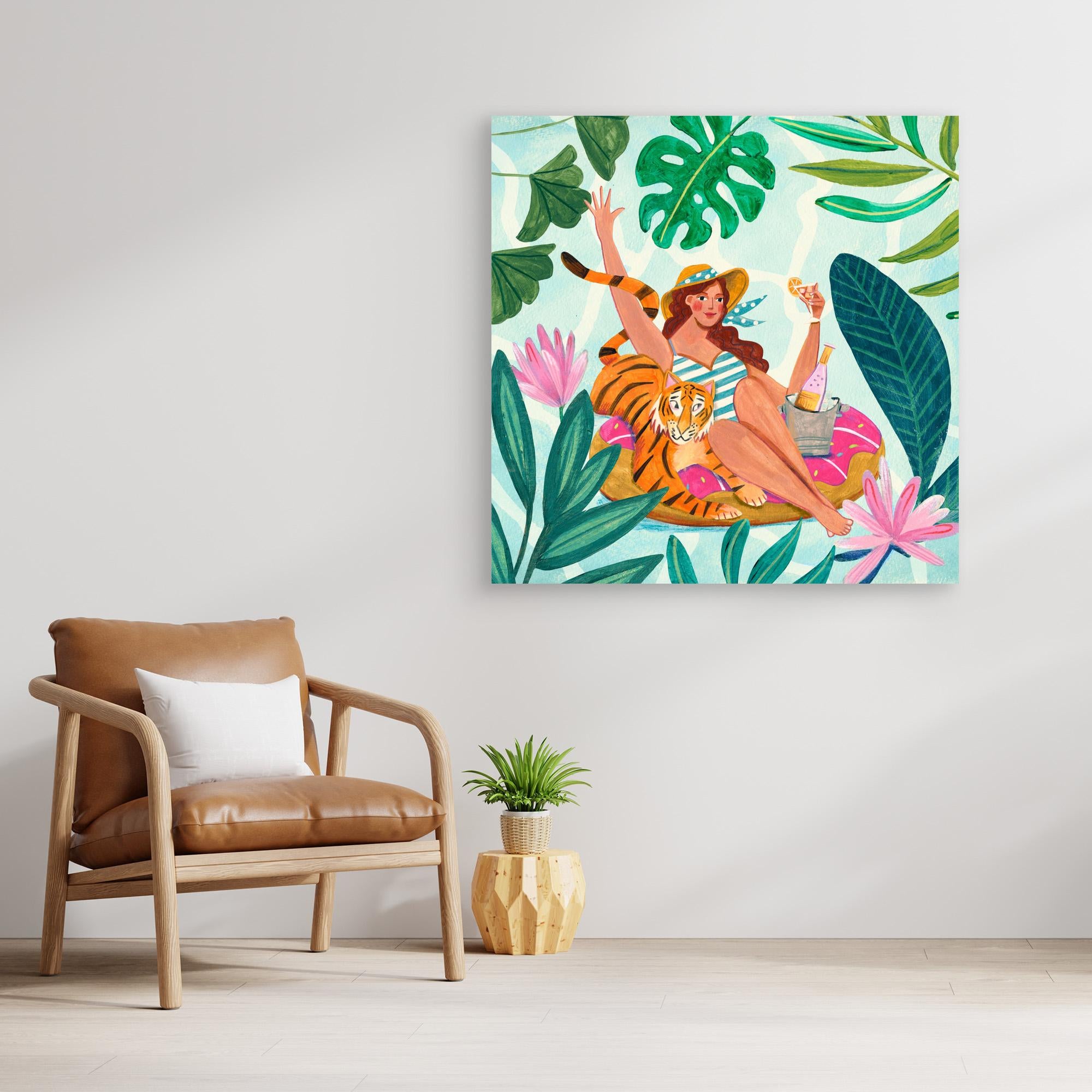 Pool Party Canvas Print by Caroline Bonne Müller - Vibrant Wall Art for Living Room, Bedroom & Office Decor