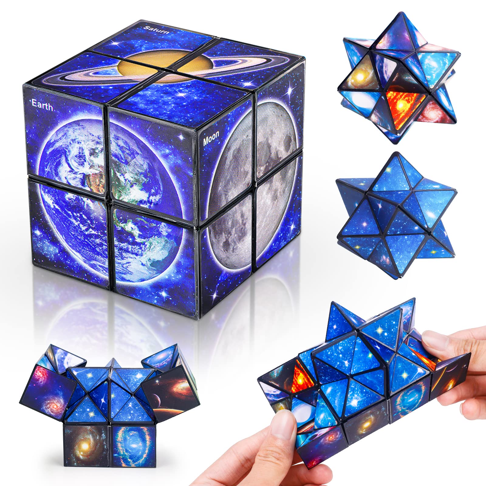 Dream Fun Magic Star Cube Toys - 3D Geometric Puzzle Brain Teaser for Kids & Adults, Stress Relief & Anxiety Toys for Boys & Girls, Educational STEM Gift (2 Pack) - Perfect for Classroom, Travel & Family Game Night