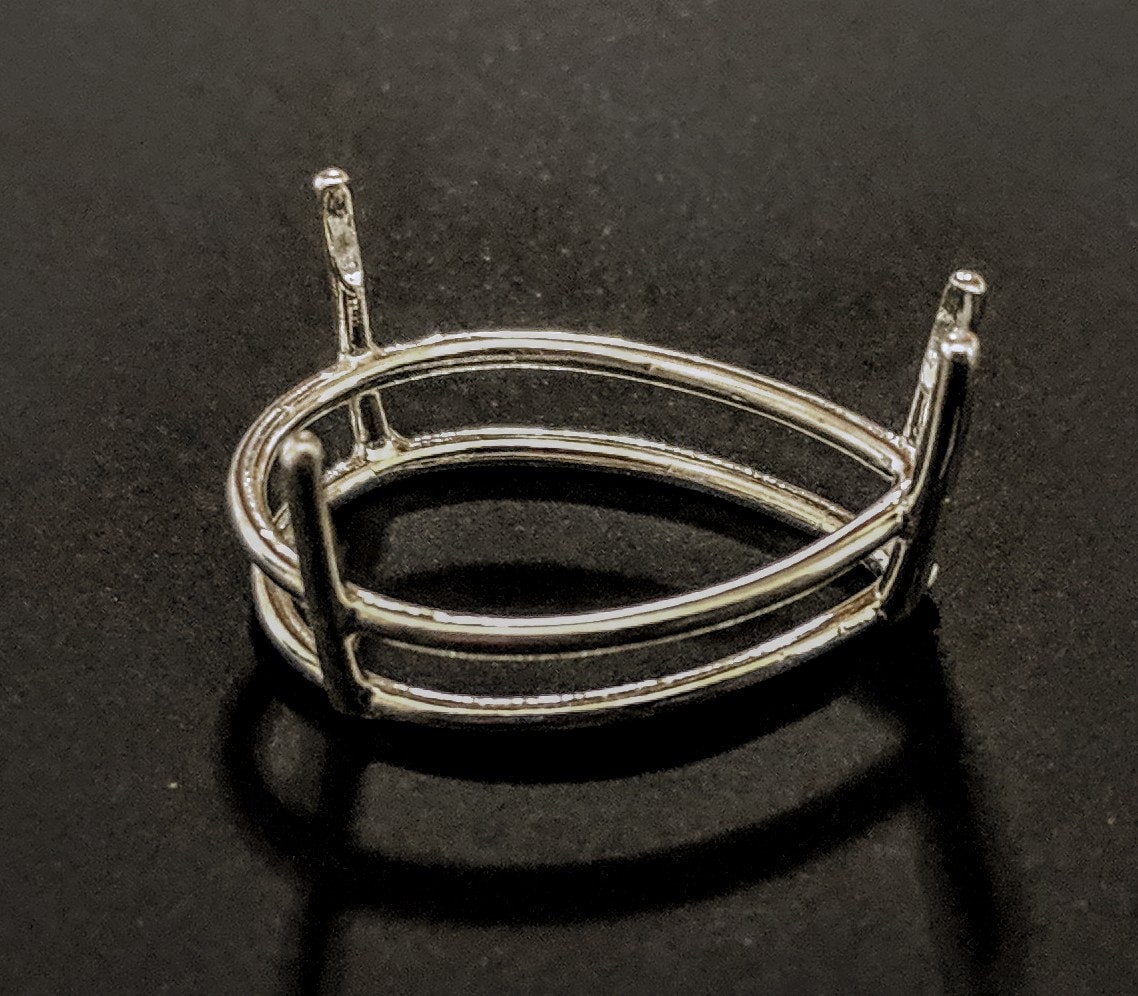 5x3mm Pear Cut Solid Sterling Silver or 14kt Gold Wire Basket for DIY Jewelry Making - Perfect for Rings, Earrings & Pendants - Custom Handcrafted Jewelry Supplies (27x20mm) - Great for Gift Giving & Personal Accessories