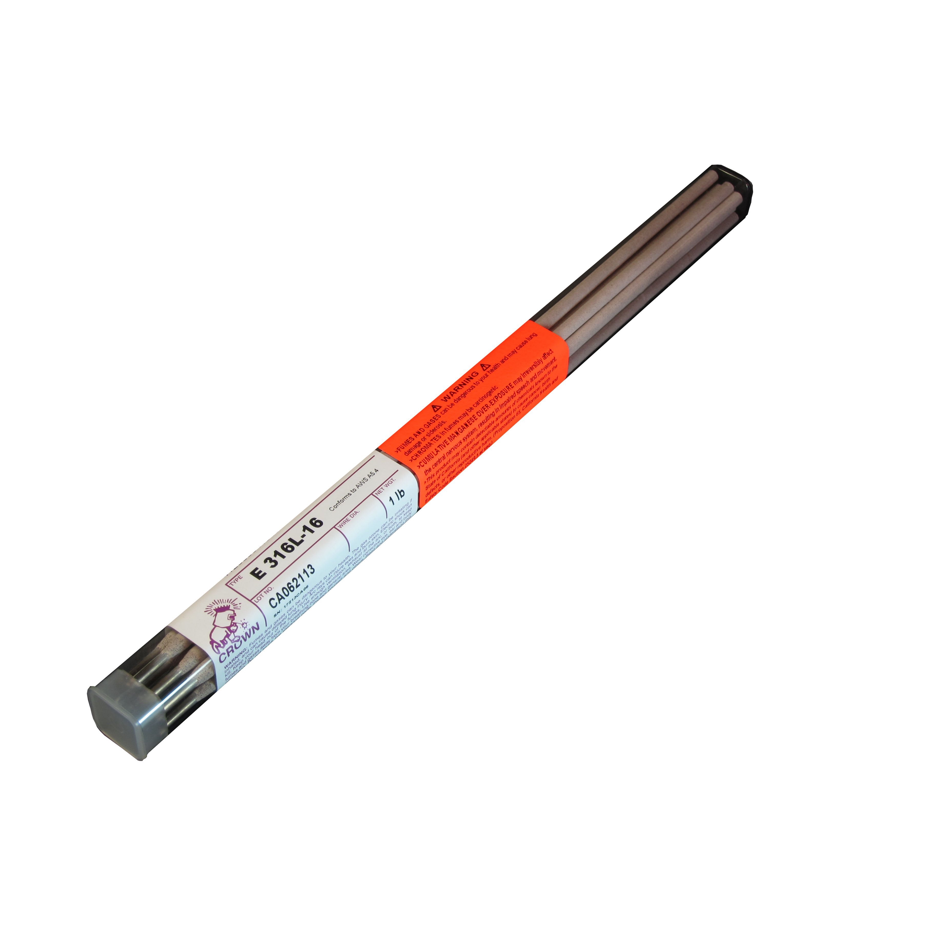 316L Stainless Steel Welding Electrodes (1 lb Tube) - Crown Alloys E 316L 16 3/32 SE316/EXN BP - Ideal for Marine, Chemical & Food Processing Equipment Repair
