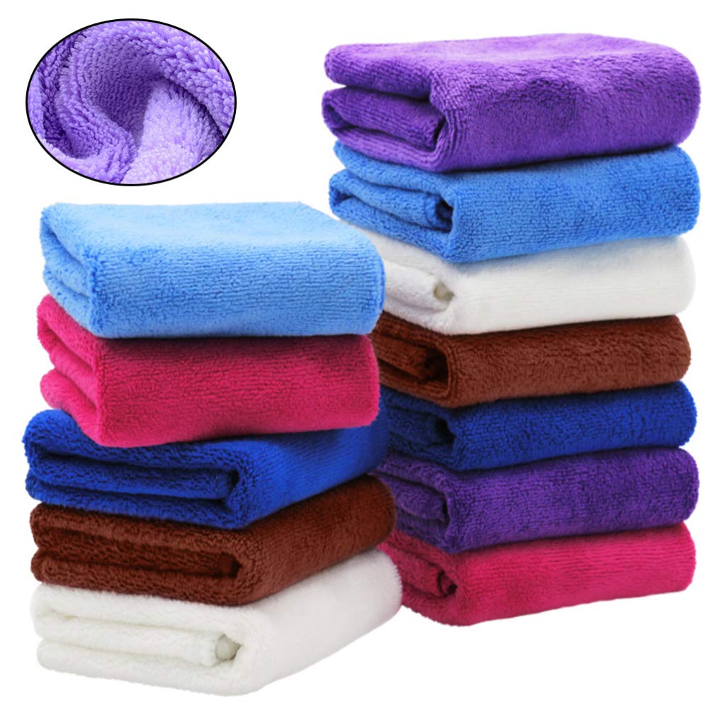 KESYOO 10-Pack Premium Microfiber Kitchen Towels - Super Absorbent Dish Cloths, Cleaning Rags & Scrub Towels for Dishes, Countertops & Household Cleaning - Quick-Dry Water Wipes for Kitchen & Bathroom Use