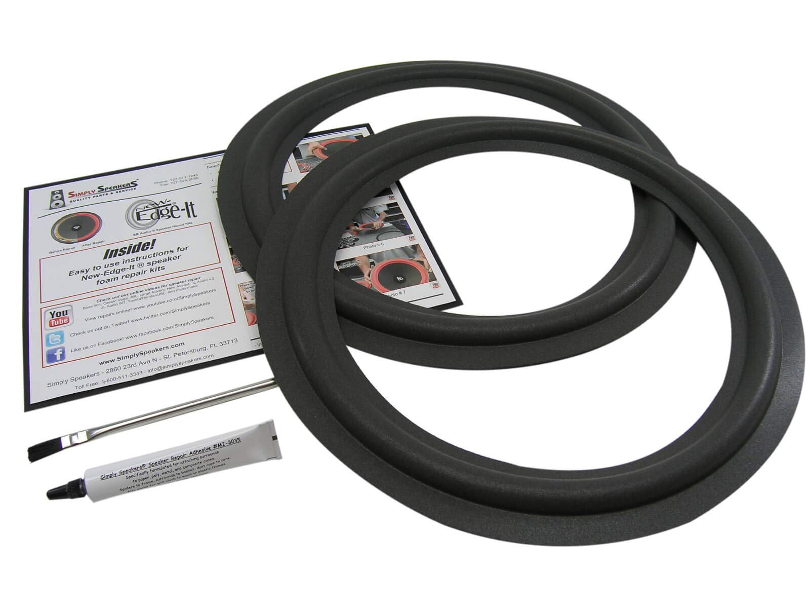 Radio Shack 15 Inch Foam Speaker Repair Kit for Mach 2 & Mach 3 Speakers - FSK-15MACH2 (Pair) - Perfect for Home Audio, Car Speakers, and DIY Speaker Restoration Projects