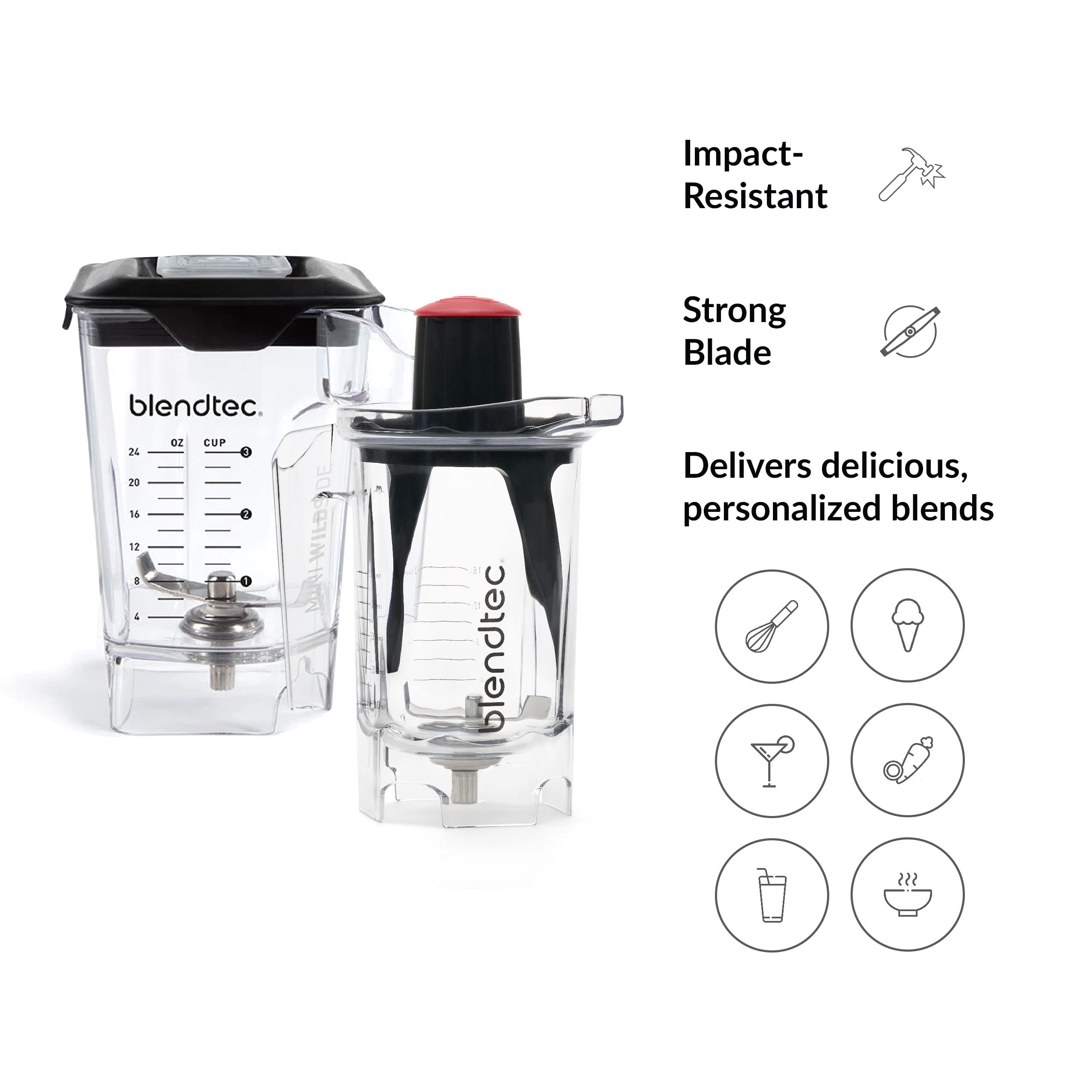 Blendtec Blender Jars - 46oz Mini WildSide+ & 37oz Twister Bundle for Smoothies & Food Prep