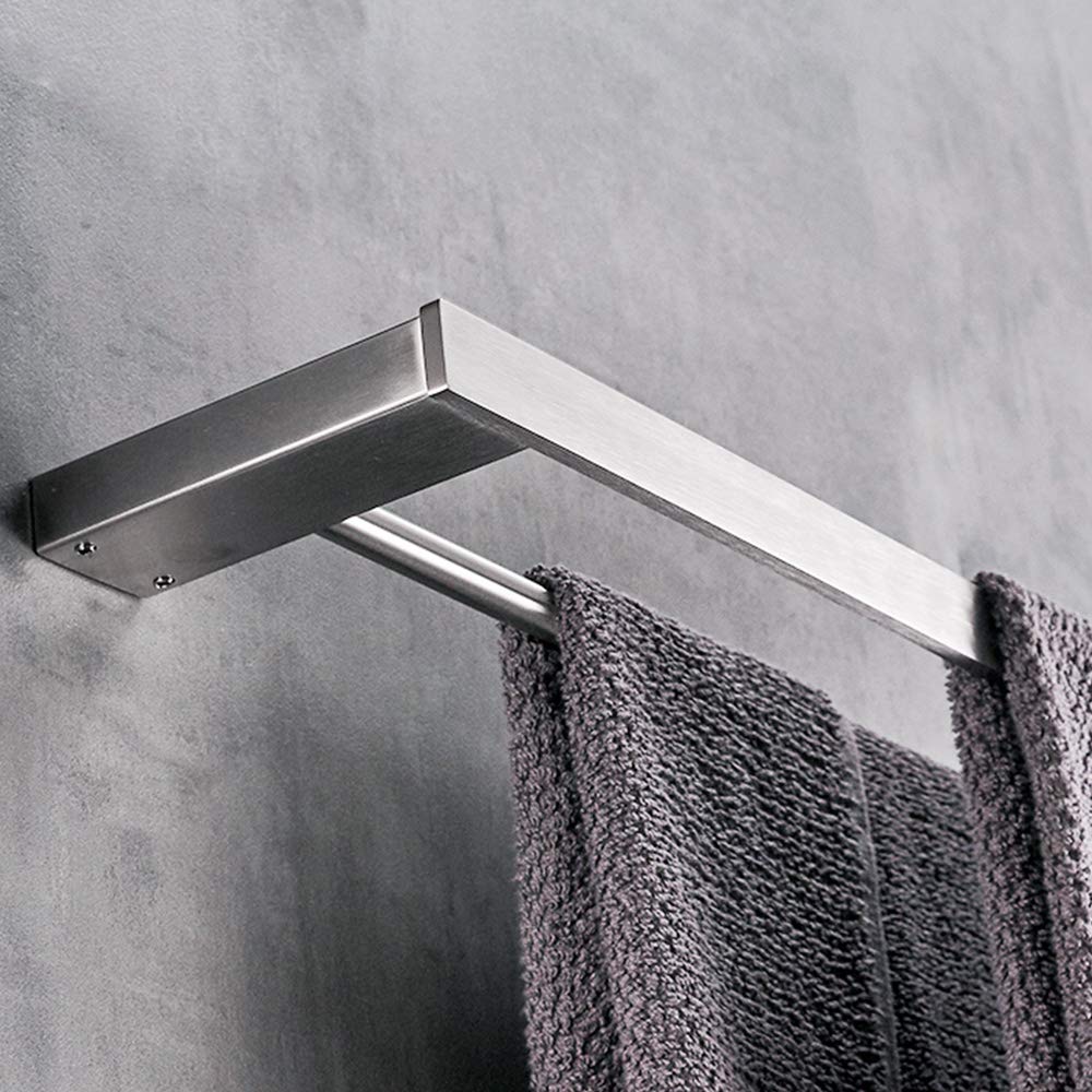 Stainless Steel Double Towel Bar - 40cm Brushed 304 Stainless Steel Wall Mounted Towel Rack for Bathroom & Kitchen - Heavy Duty Shower Towel Holder, Dish Towel Organizer, Washcloth Hanger - Perfect for Modern Home, Spa, and Restaurant Use