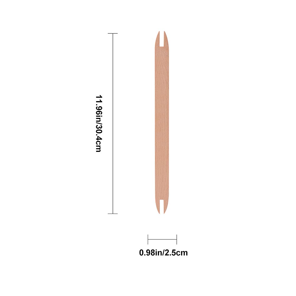 Wooden Knitting Shuttles 2Pcs - Natural Wood Weaving Tools for DIY Crafts