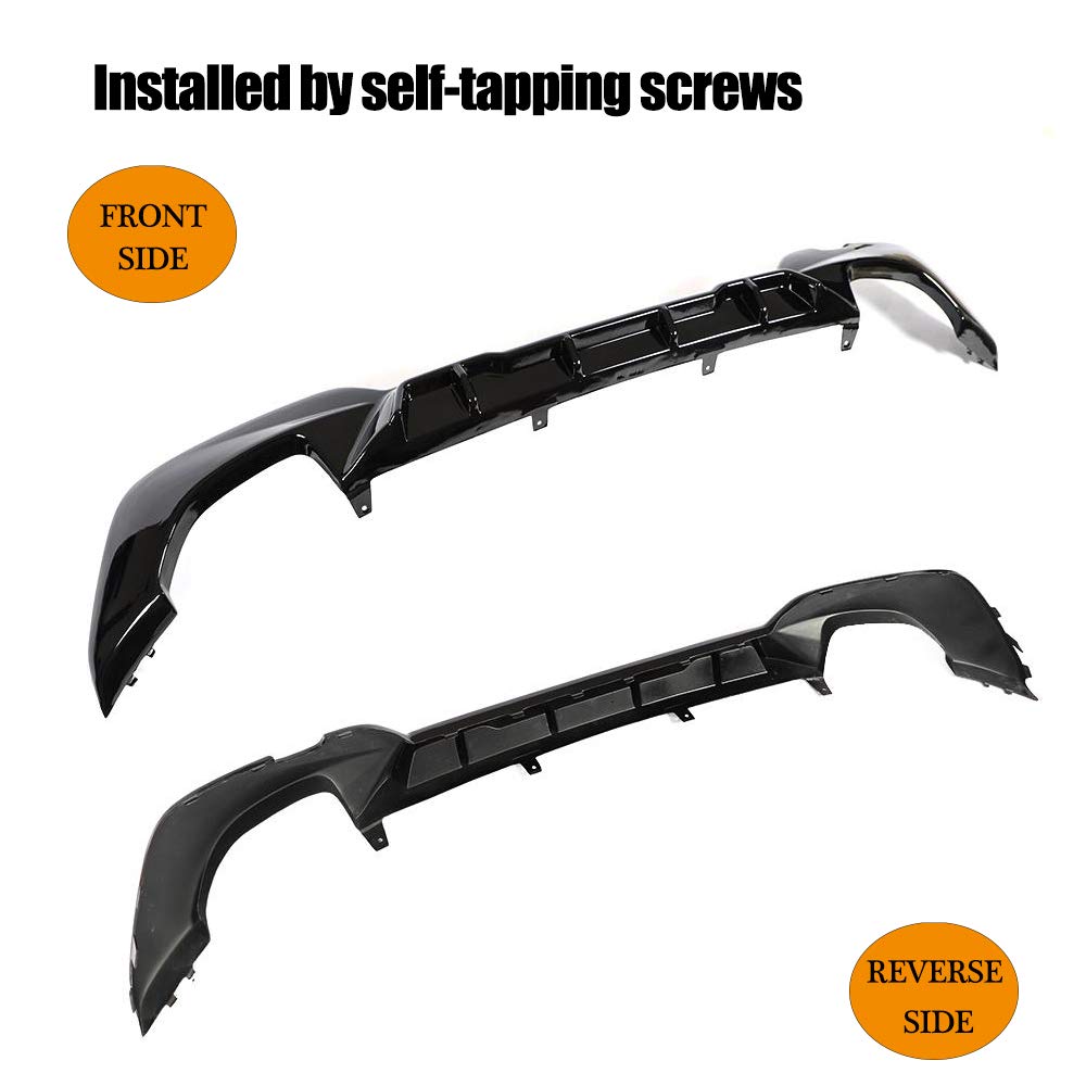 MCARCAR Rear Diffuser for BMW 3 Series G20 320i 330i M Sport Sedan 2019-2020 | Gloss Black Lower Bumper Lip Spoiler Body Kit | Enhances Aerodynamics & Sporty Look for Street Racing & Car Shows