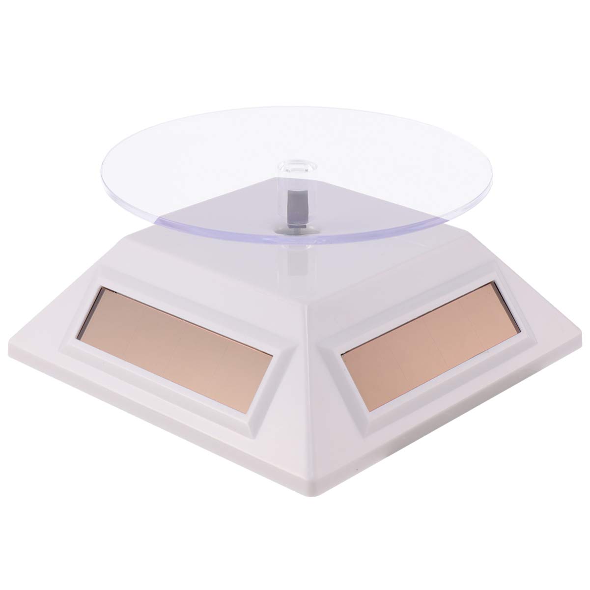 Baluue 360° Solar Powered Rotating Display Stand - Watch, Jewelry, Eyeglass Organizer & Showcase Turntable for Retail Stores, Home Decor, and Gift Showcase