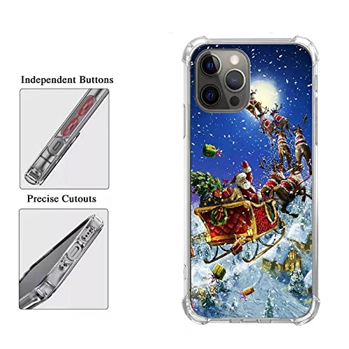 Santa Claus iPhone 11 Pro Case - Festive Reindeer Sleigh Design with Shockproof TPU Bumper & Anti-Scratch Protection | Perfect Christmas Gift & Winter Holiday Accessory for iPhone 11 Pro