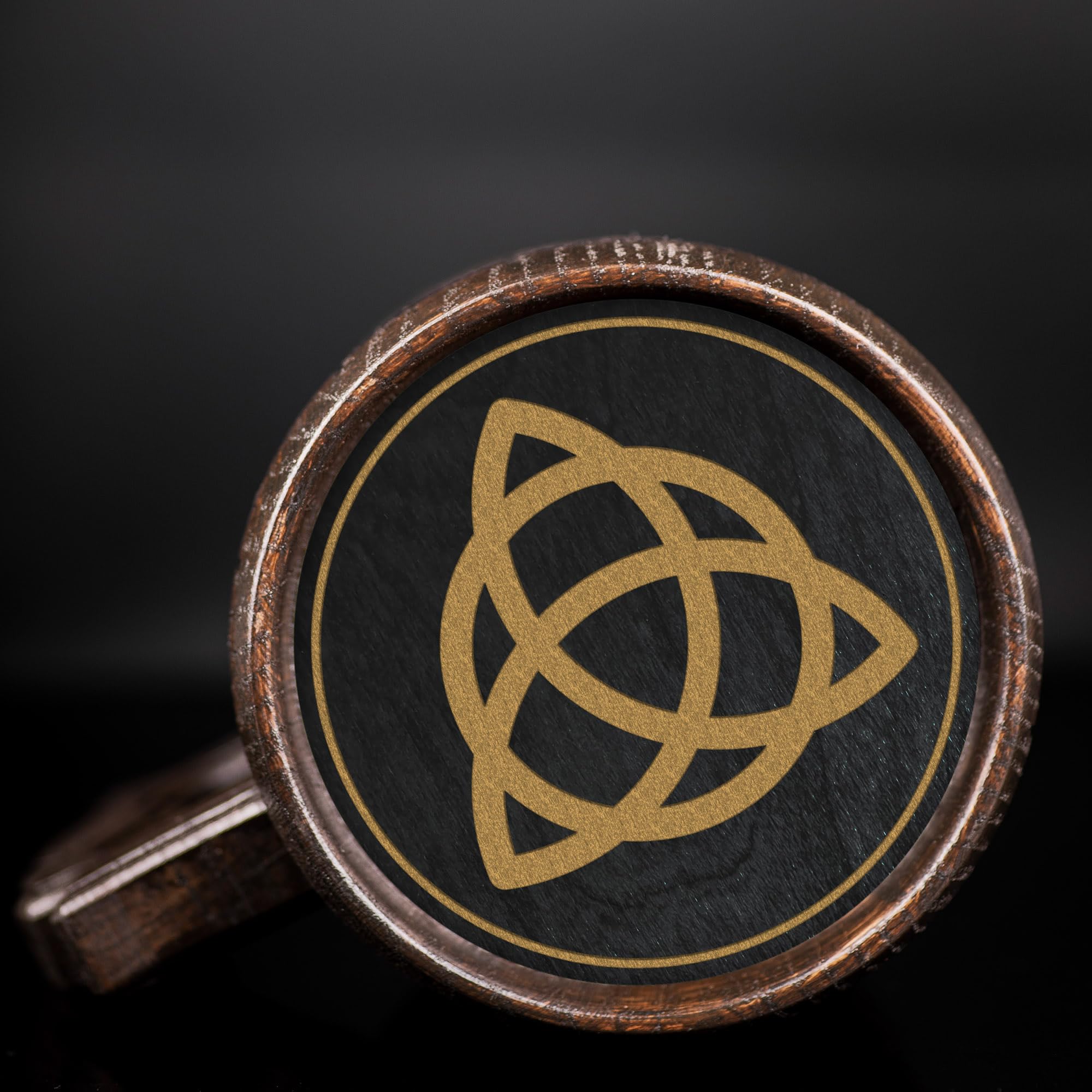 Viking Celtic Trinity Knot Personalized Beer Stein - Custom Engraved Wooden Tankard Mug for Men, Unique Gifts for Dad, Husband, Groom - Perfect for Anniversary, Birthday, Wedding & Gaming Enthusiasts - Great for Parties, Home Bars & Collectors