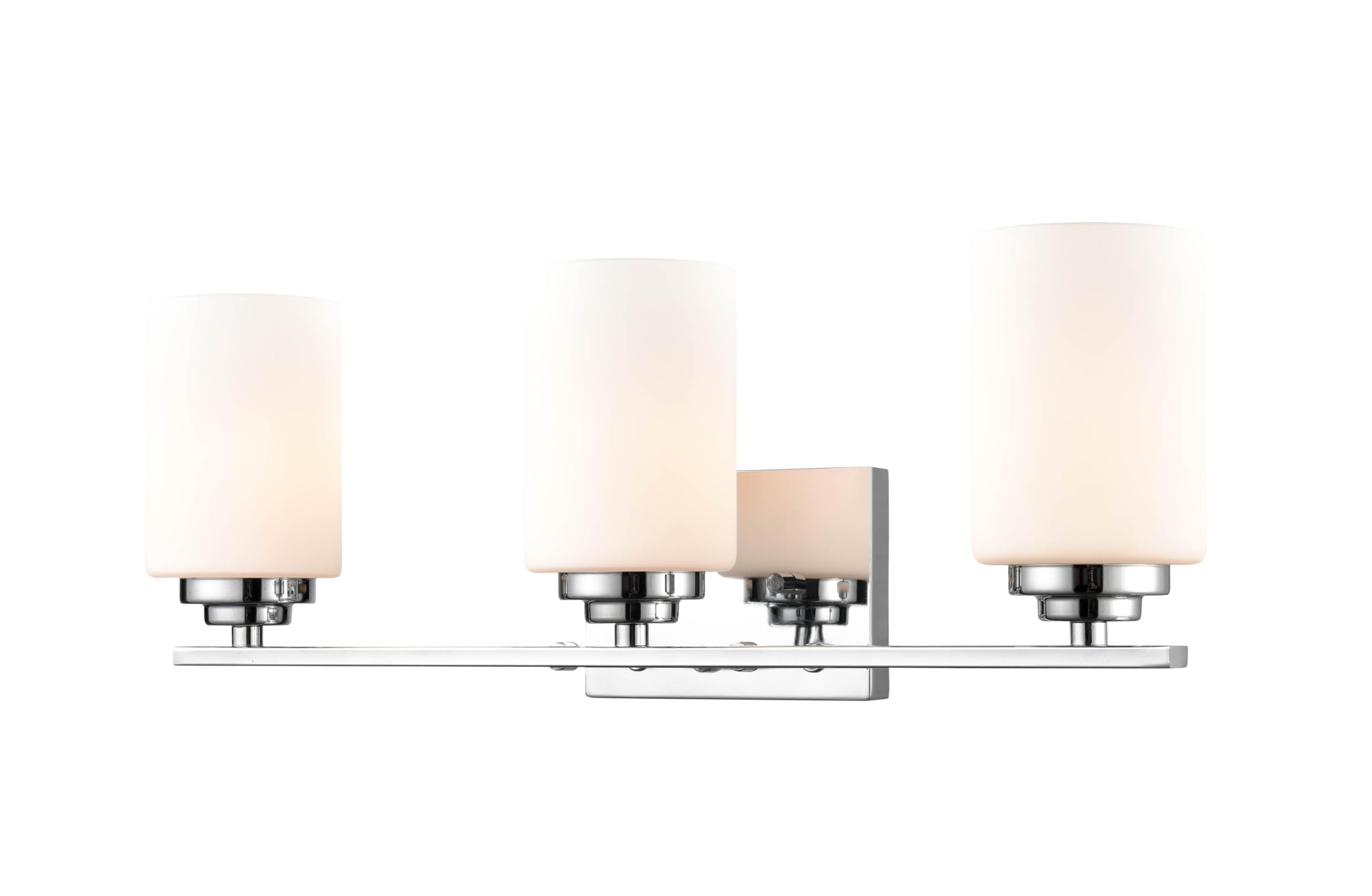 ML Lighting Durham 3-Light Bathroom Vanity Light - 7.88 Inches Tall, 22 Inches Wide Chrome Finish - Perfect for Bathroom Mirror Lighting, Powder Room Decor, and Modern Home Illumination