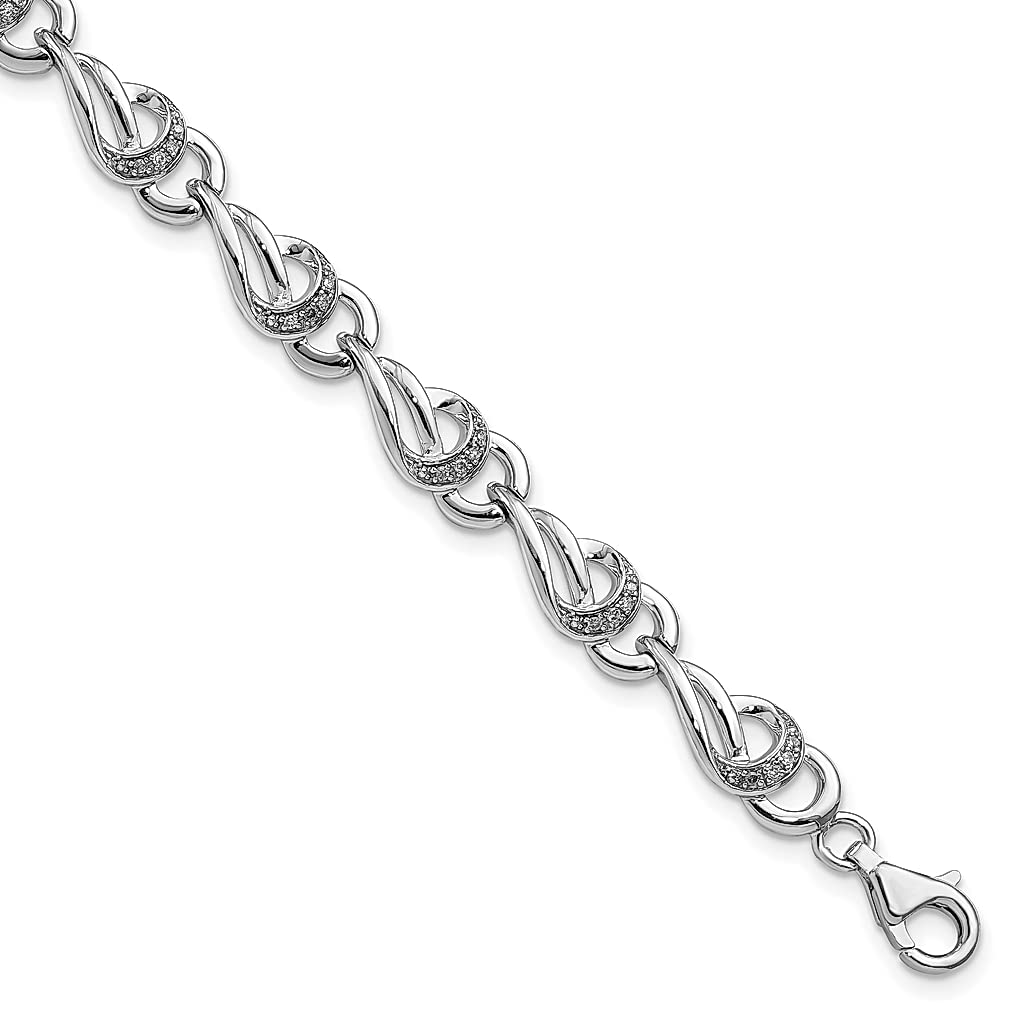 925 Sterling Silver Diamond Bracelet for Women - 7 Inch Elegant Fine Jewelry Gift for Her, Perfect for Anniversaries, Birthdays & Special Occasions