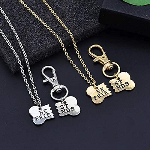 Best Friendship Necklace & Keychain Set for 2 - Matching Pendant Necklaces with Keyrings - Perfect Graduation, Christmas & Birthday Gifts for Best Friends - Great for Couples, BFFs & Special Occasions