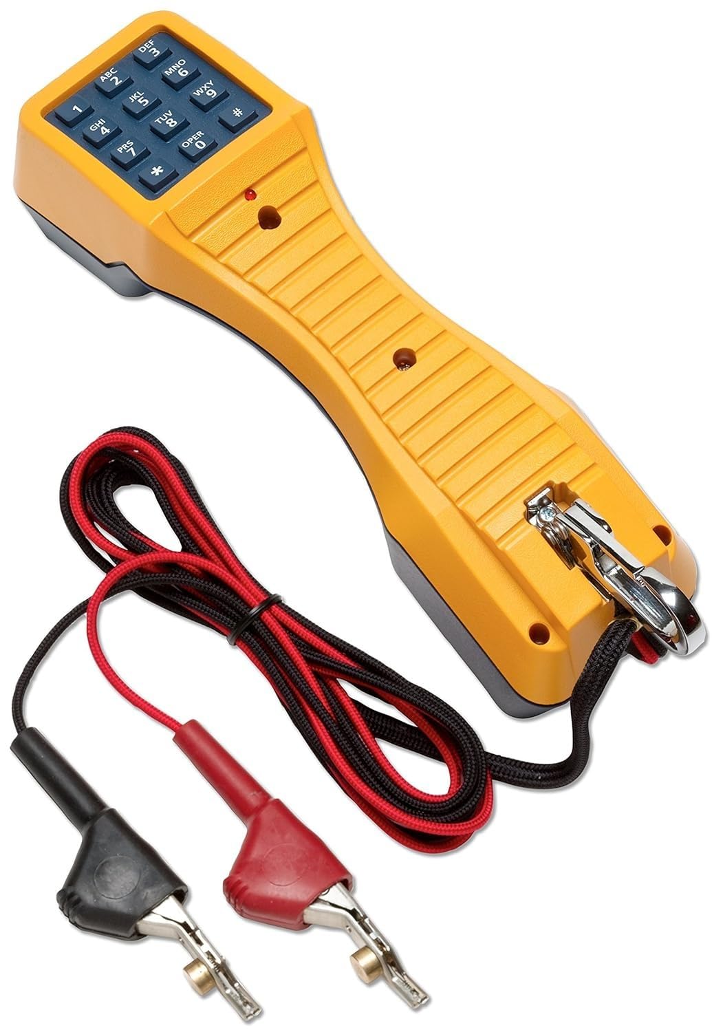 Fluke Networks TS19 Telephone Test Set with Angled Bed-of-Nails Clips - Professional Line Testing Tool for Telecom Technicians & Network Installers (Model 19800009)