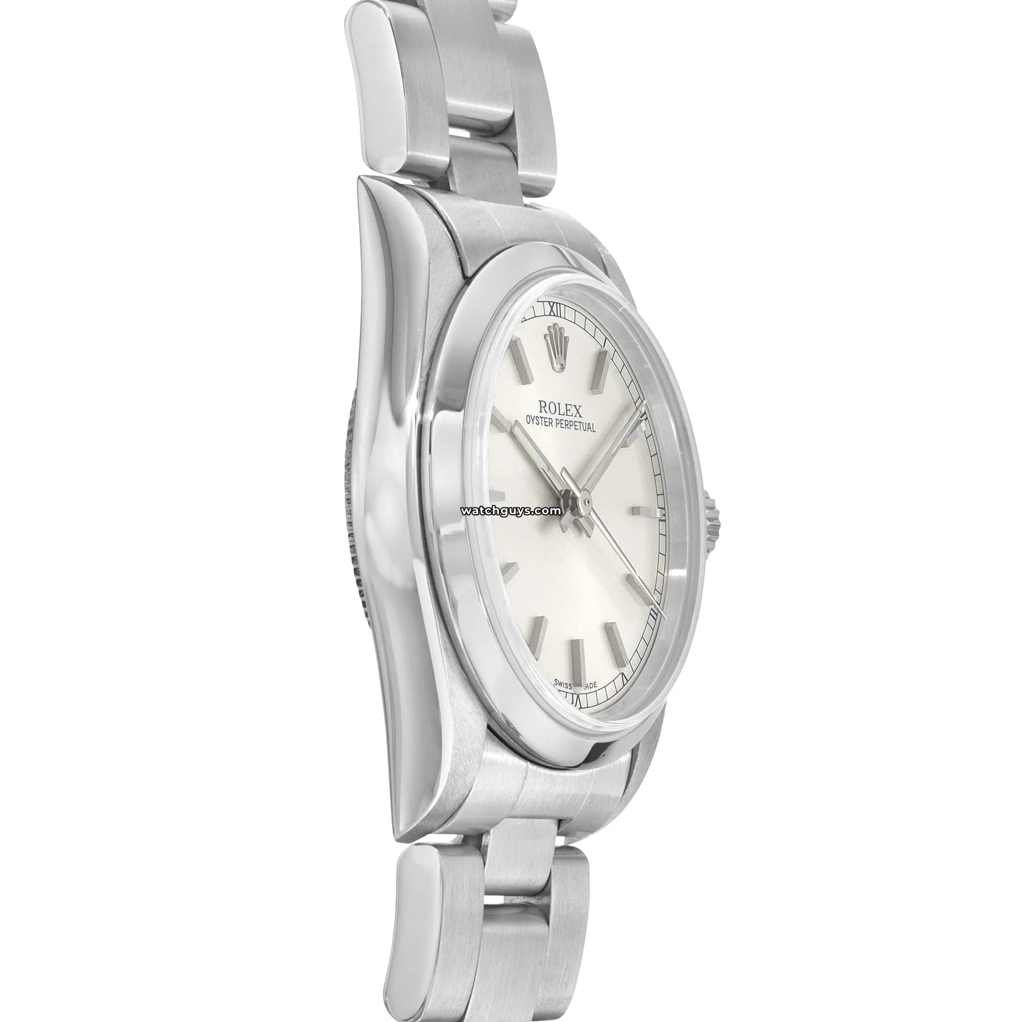 Original Rolex Oyster Perpetual 77080 Silver Dial Stainless Steel Watch - Luxury Timepiece for Men, Perfect for Business, Formal Events & Collectors