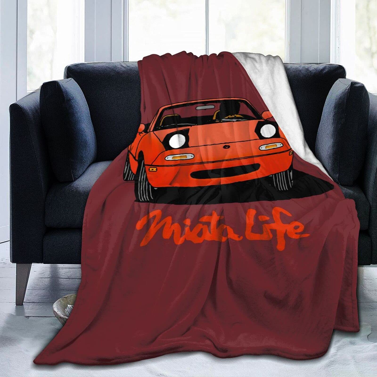 Miata Life Flannel Throw Blanket 80