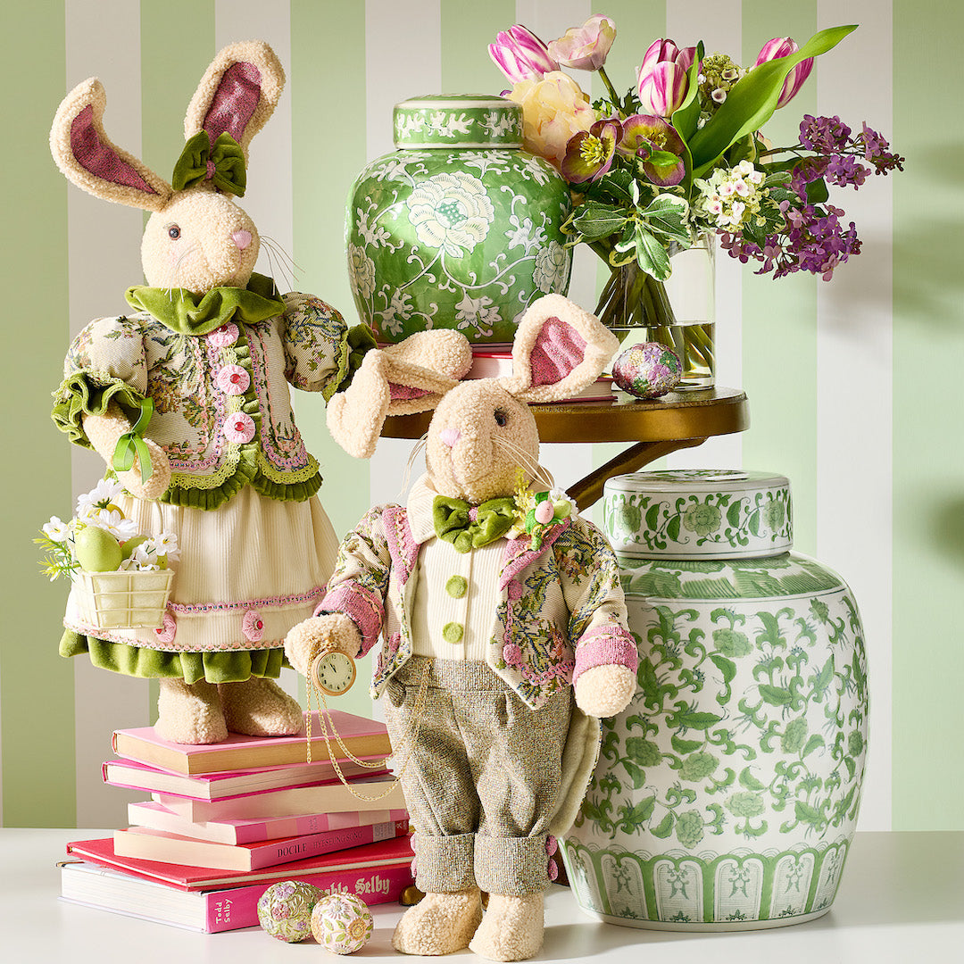 Mr. & Mrs. Bunny Plush Stuffed Animals - Cute Couple Bunny Set of 2 for Easter Decorations, Nursery Room, Valentine's Day Gifts & Home Decor