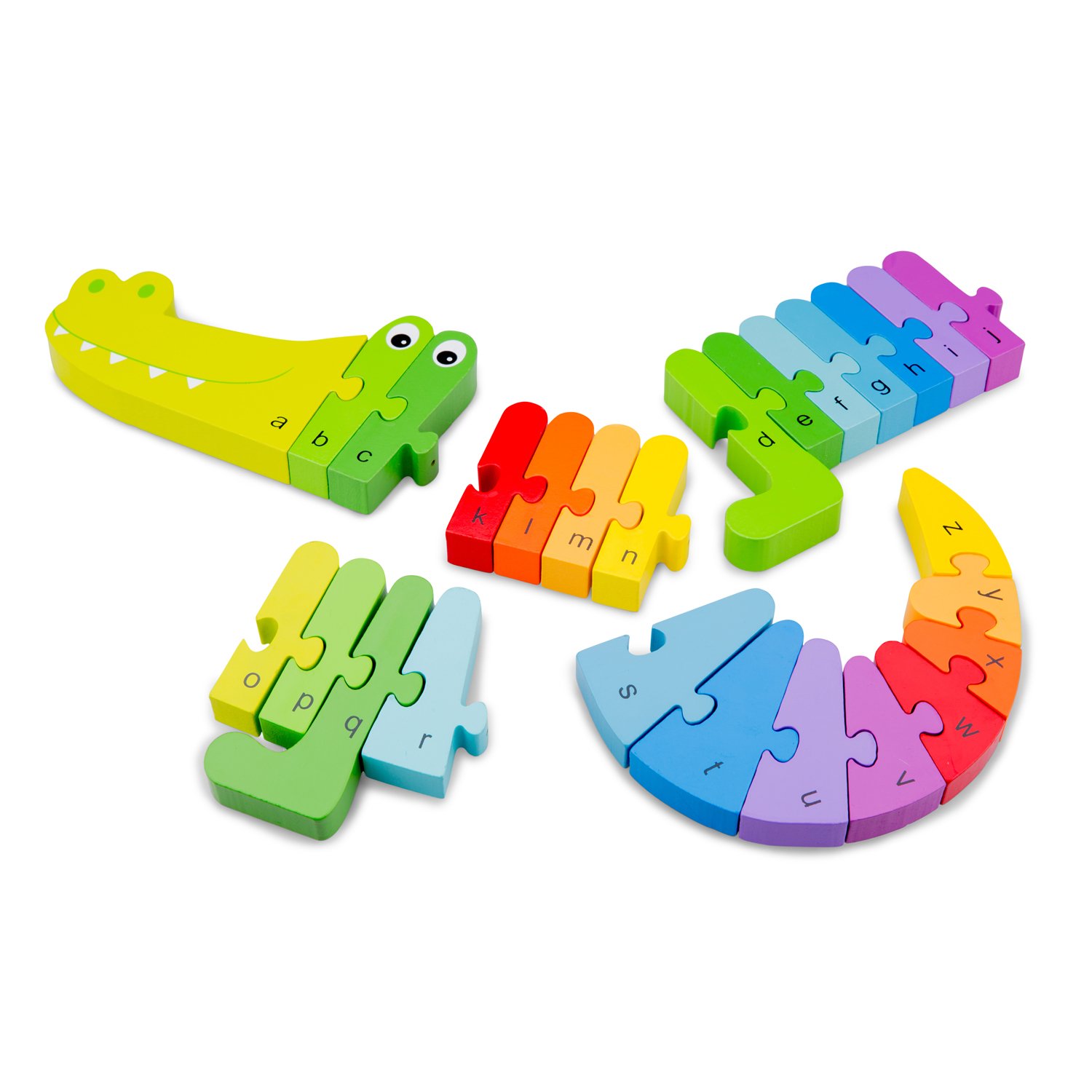 Educational Wooden Alphabet Puzzle Crocodile Toy - ABC Learning Toy for 3 Year Old Boys & Girls - Montessori Toddler Learning Toys for Preschool & Kindergarten Classroom