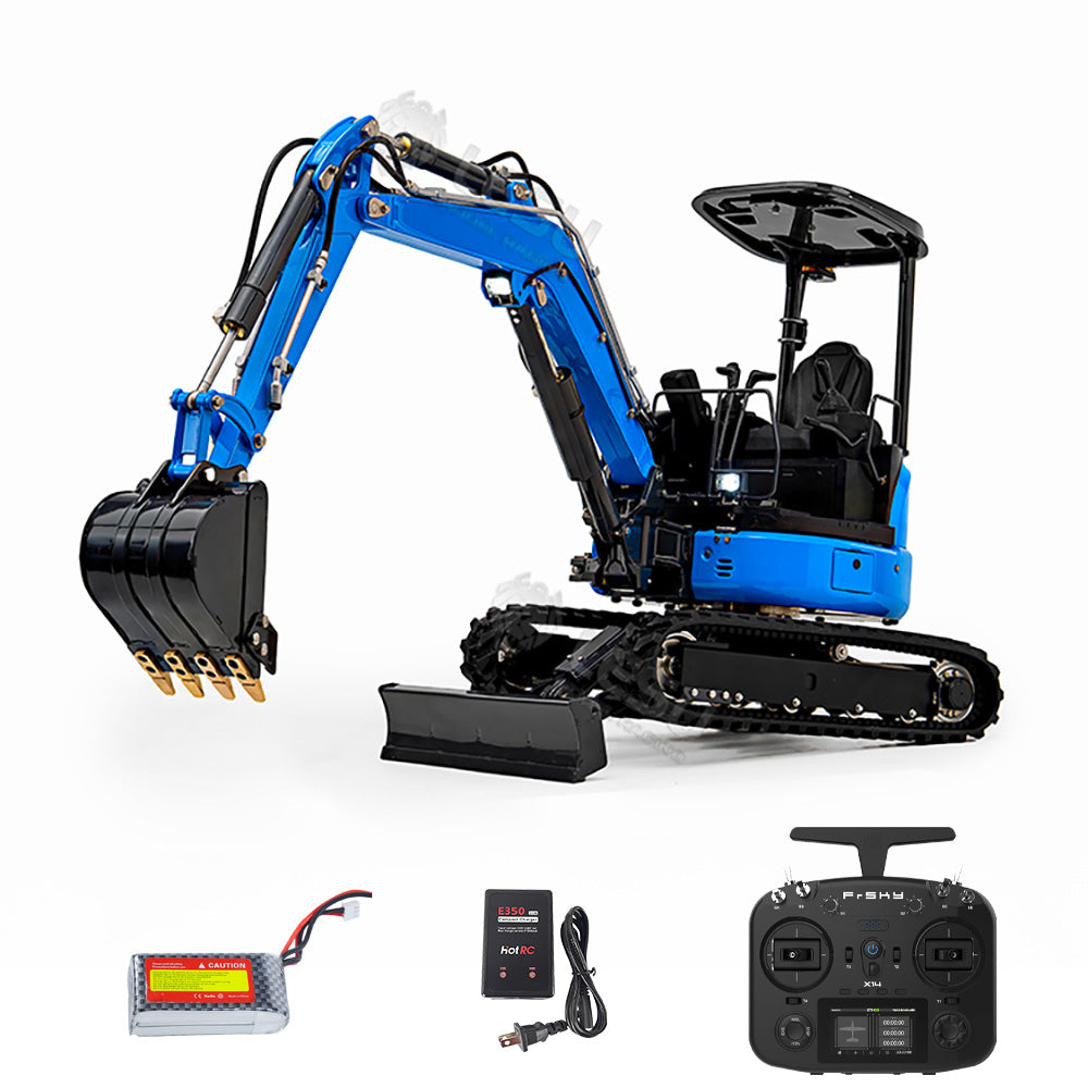 1/14 Scale Mini LESU RC Hydraulic Excavator Toy - PC30 Metal Remote Control Digger Model with Frsky X14 Radio, Sound System & Battery - Perfect for Construction Enthusiasts & RC Hobbyists (Indoor/Outdoor Play)