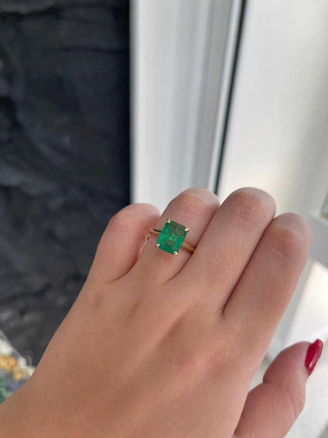 3.19tcw Emerald Cut Lush Green Diamond Engagement Ring with Brilliant Accents - Perfect for Proposals, Anniversaries & Special Occasions