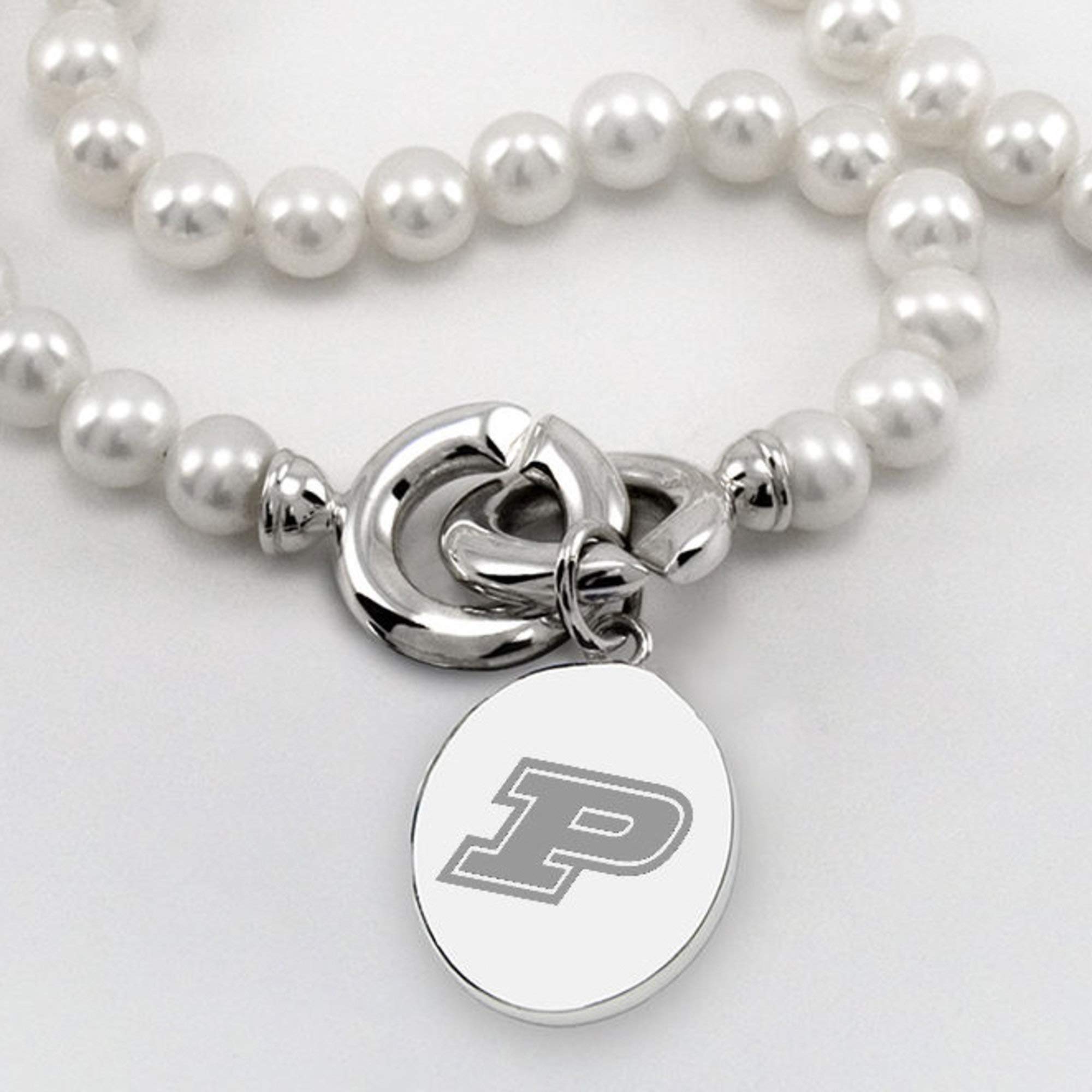 Purdue University Pearl Necklace with Sterling Silver Charm - Elegant Graduation Gift for Women, Perfect for Commencement Ceremonies & Special Occasions
