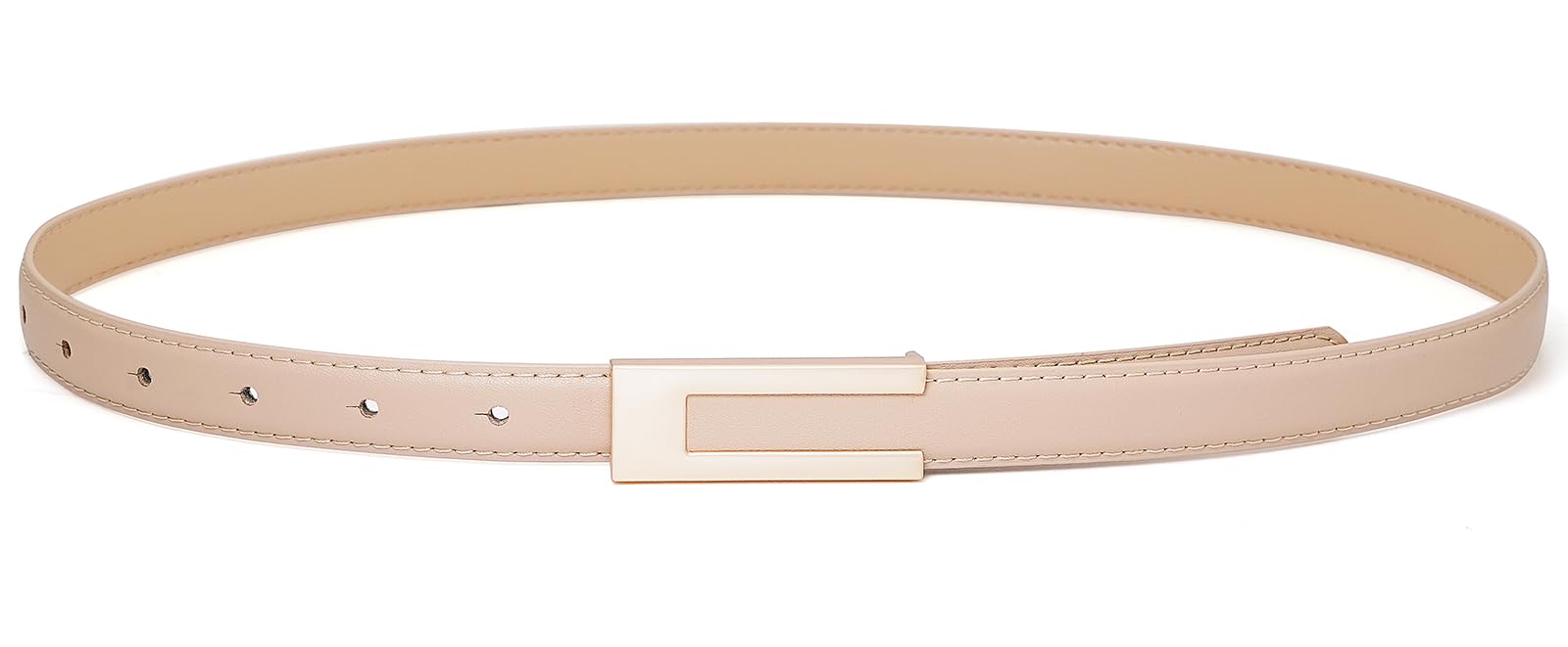 Skinny Leather Belts for Women - Thin Waist Belt with Gold Buckle for Dresses & Office Wear | Perfect for Formal Attire, Work Outfits & Special Occasions