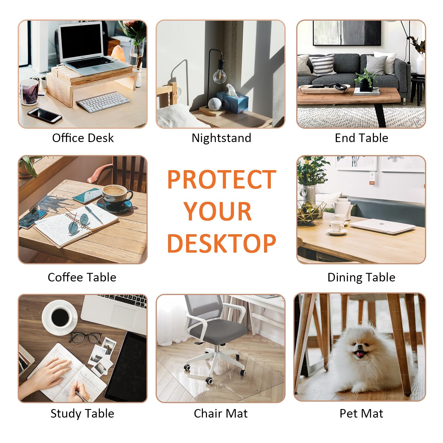 LovePads Clear Desk Mat 12 x 16 Inch, 1.5mm Thick Non-Slip PVC Desk Protector - Waterproof Writing Pad & Blotter for Home Office, Gaming, Study & Workstation - Perfect for Keyboard, Mouse & Laptop Use