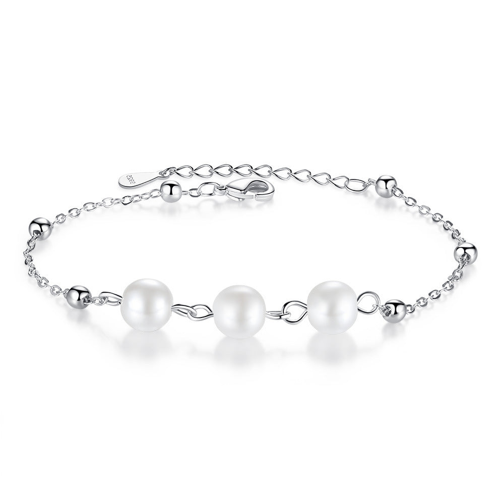 Sterling Silver Fashion Pearl Bracelet for Women - Elegant Jewelry Gift for Birthday, Anniversary & Special Occasions