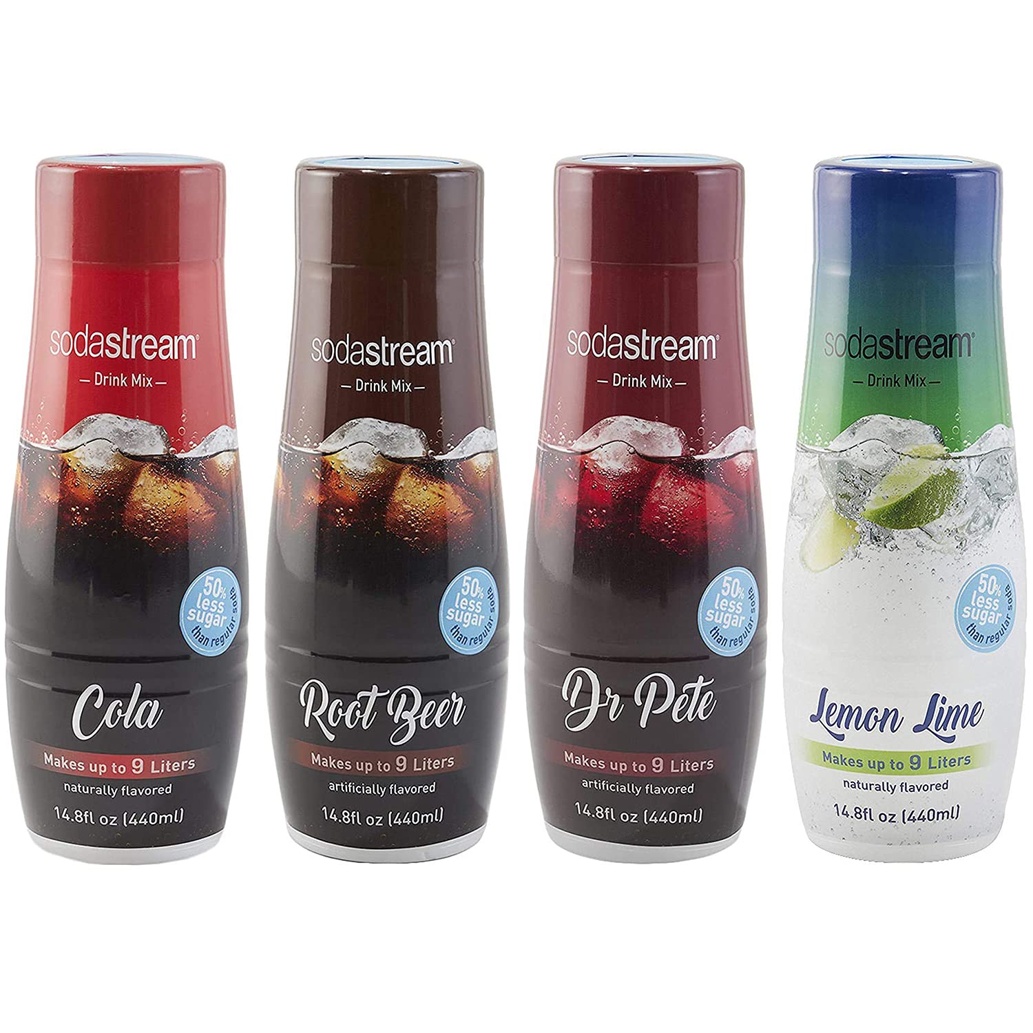 SodaStream Original Variety Pack - 4 Flavors (440ml/59.5 Fl Oz) - Refreshing Sparkling Water Syrup for Home Carbonation - Perfect for Parties, Picnics & Everyday Hydration