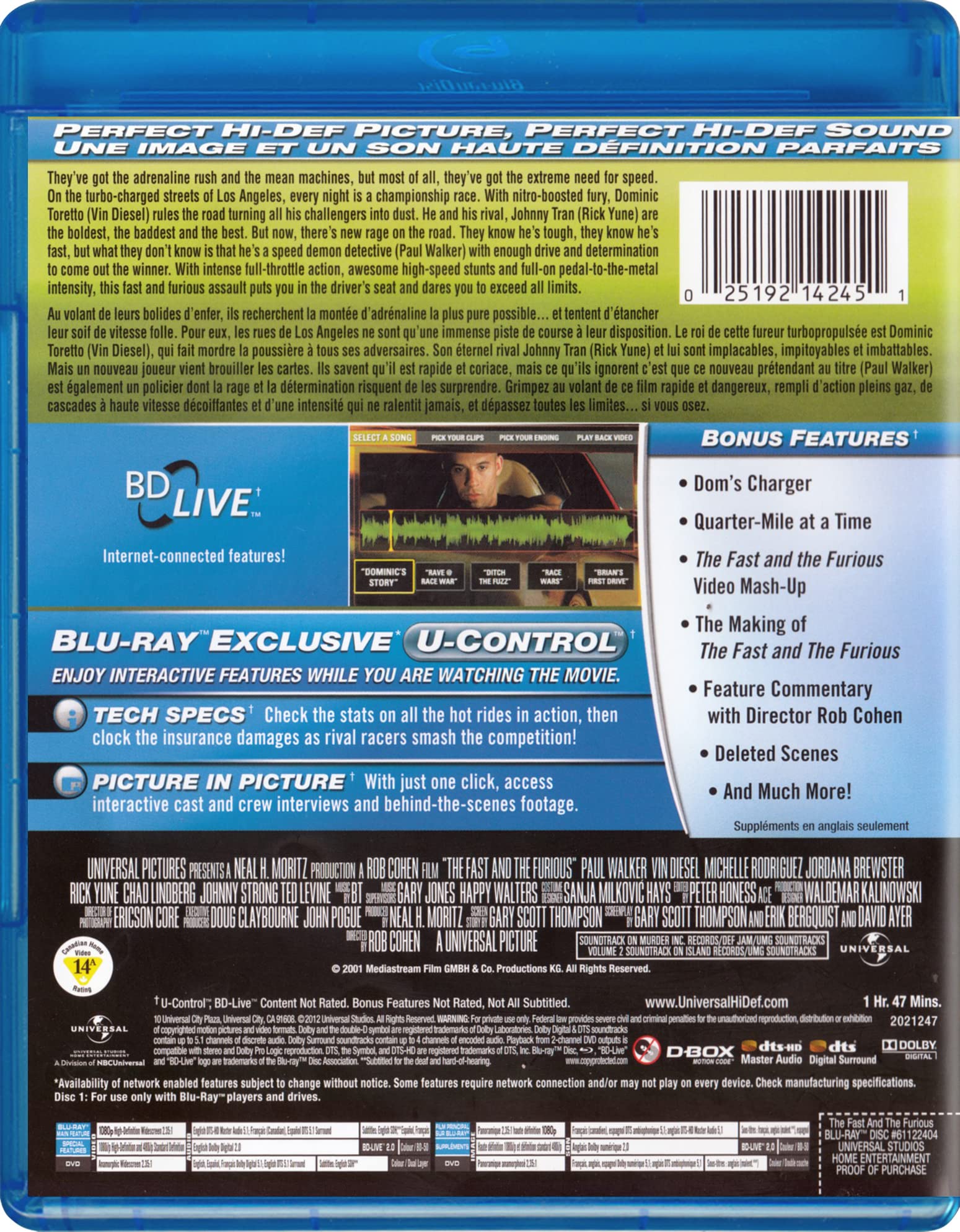 Fast & Furious Blu-ray + DVD Combo Pack - High-Speed Action Movie for Home Theater & Movie Nights