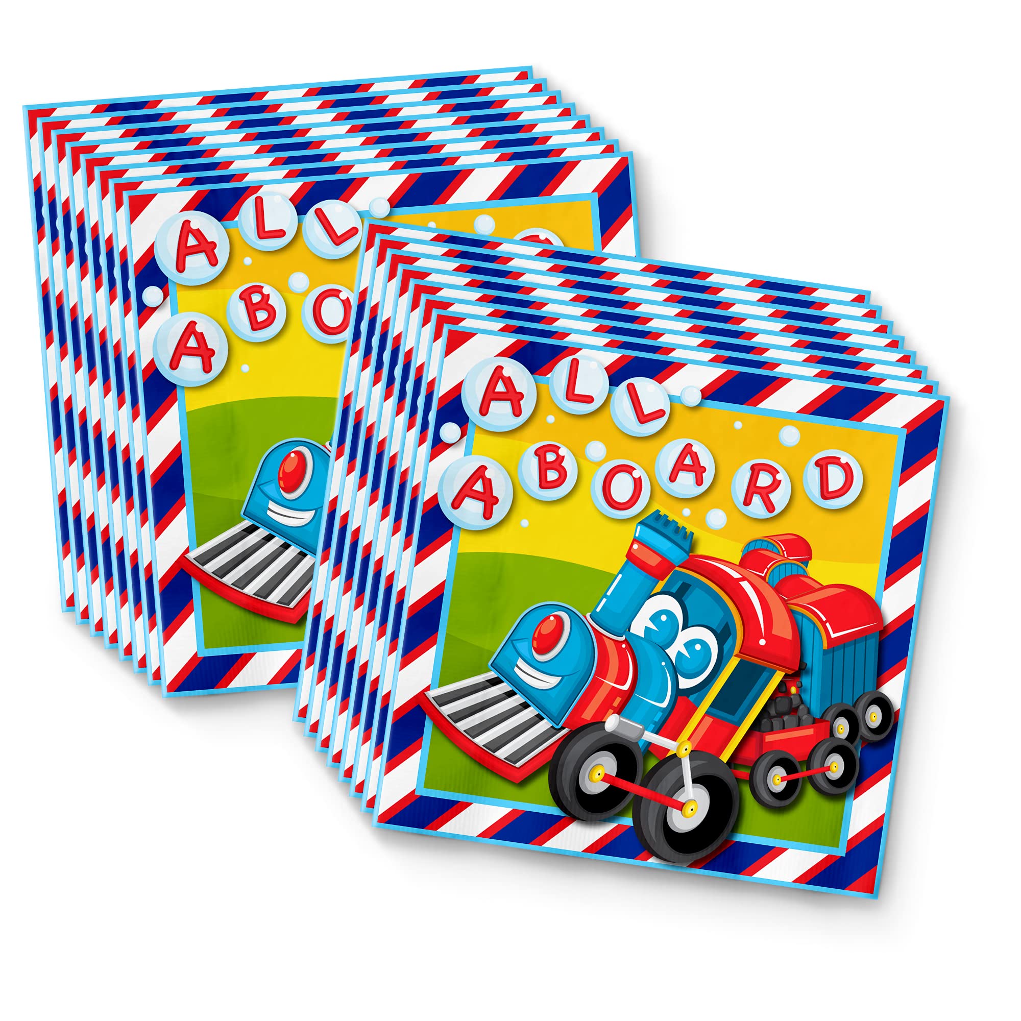Train Themed Birthday Party Supplies Set - 16-Piece Tableware Kit with Plates, Napkins & Cups | Perfect for Kids' Train-Themed Parties & Decorations