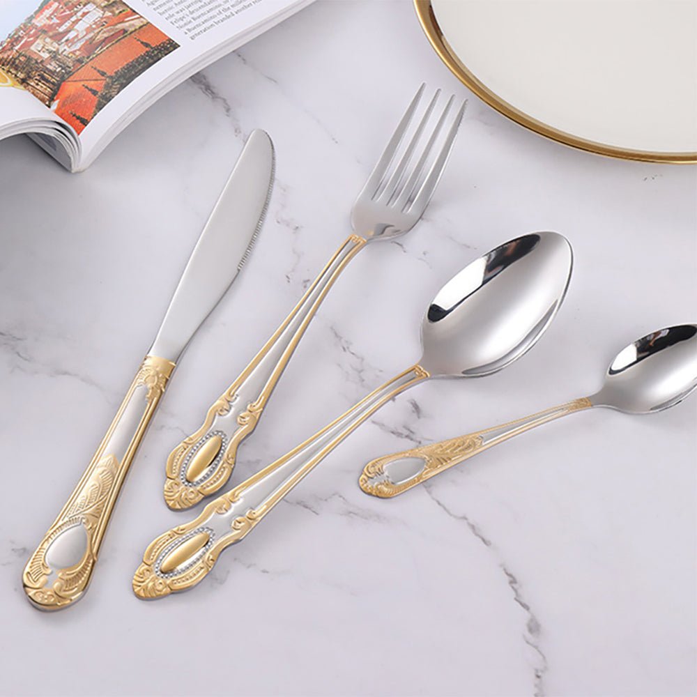 Premium Casa Milano 18/10 Stainless Steel Flatware Set - 45-Piece Silverware Set for 8, Elegant Dining Utensils for Wedding, Party, and Everyday Use