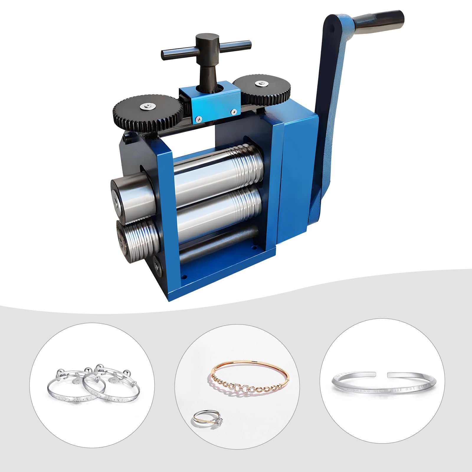 LOYALHEARTDY Manual Jewelry Rolling Mill Machine - Metal Sheet, Wire & Flat Pressing Tool for Jewelry Making, DIY Craft & Metalworking | Perfect for Goldsmiths, Hobbyists & Professional Jewelers