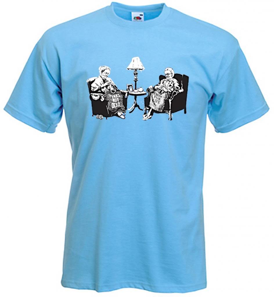 Banksy Punks Not Dead Grannies Graphic T-Shirt for Men - Vintage Streetwear Cotton Tee for Casual Wear, Concerts & Urban Fashion