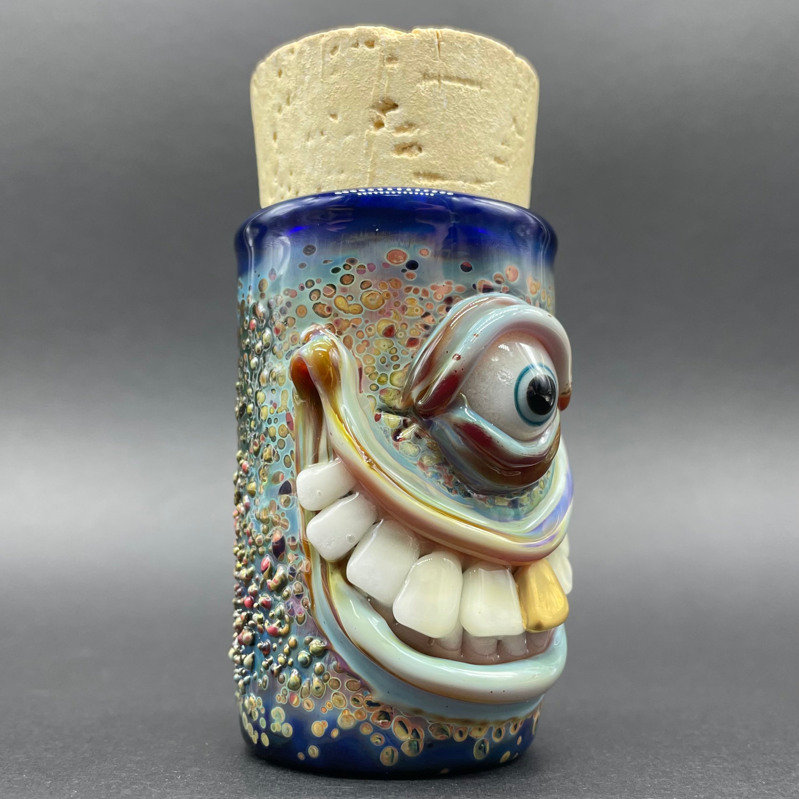 Smiley Face Cork Jar - Airtight Glass Container for Kitchen Storage, Spices, Coffee, Tea & Dry Goods - Perfect for Pantry Organization & Home Decor