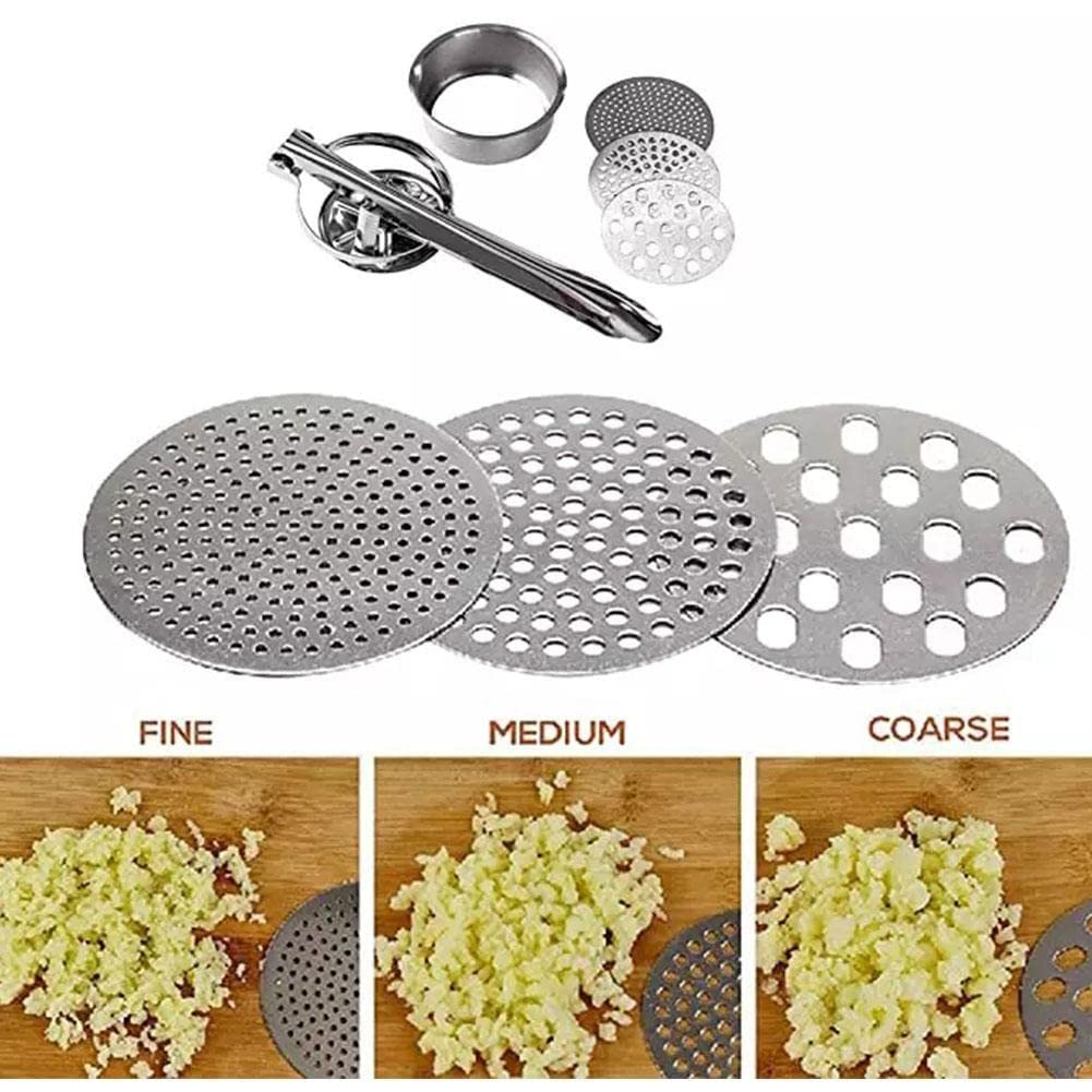 Stainless Steel Potato Ricer with 3 Interchangeable Discs - Heavy Duty Kitchen Tool for Perfect Mashed Potatoes, Baby Food & Purees - Ideal for Home Cooking & Professional Kitchens