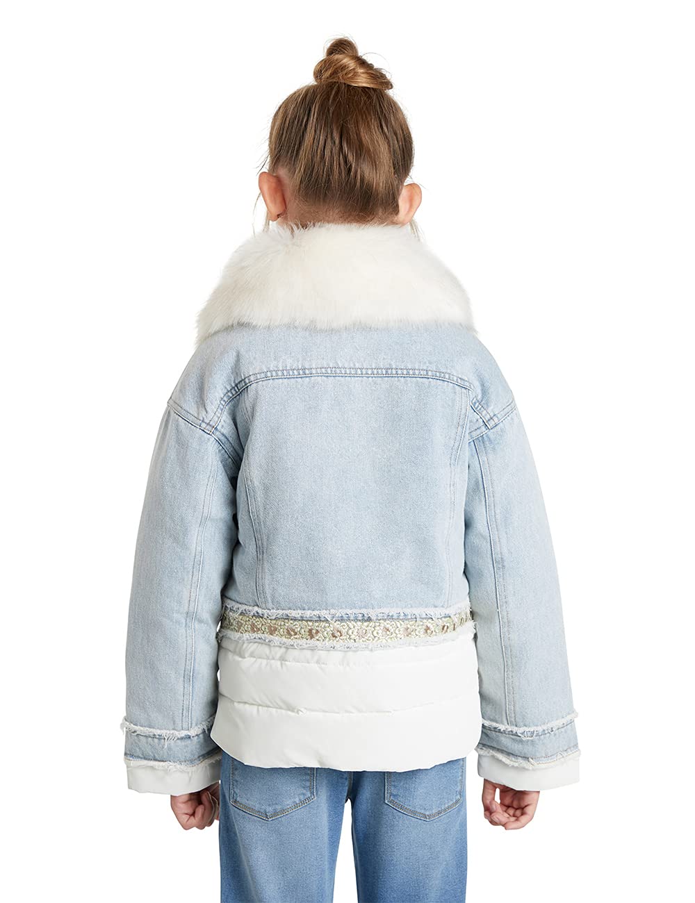 Desigual Girls' Denim Jacket - Stylish Distressed Denim Jacket for Teen Girls | Trendy Lightweight Jacket for School, Casual Outfits & Spring Fashion