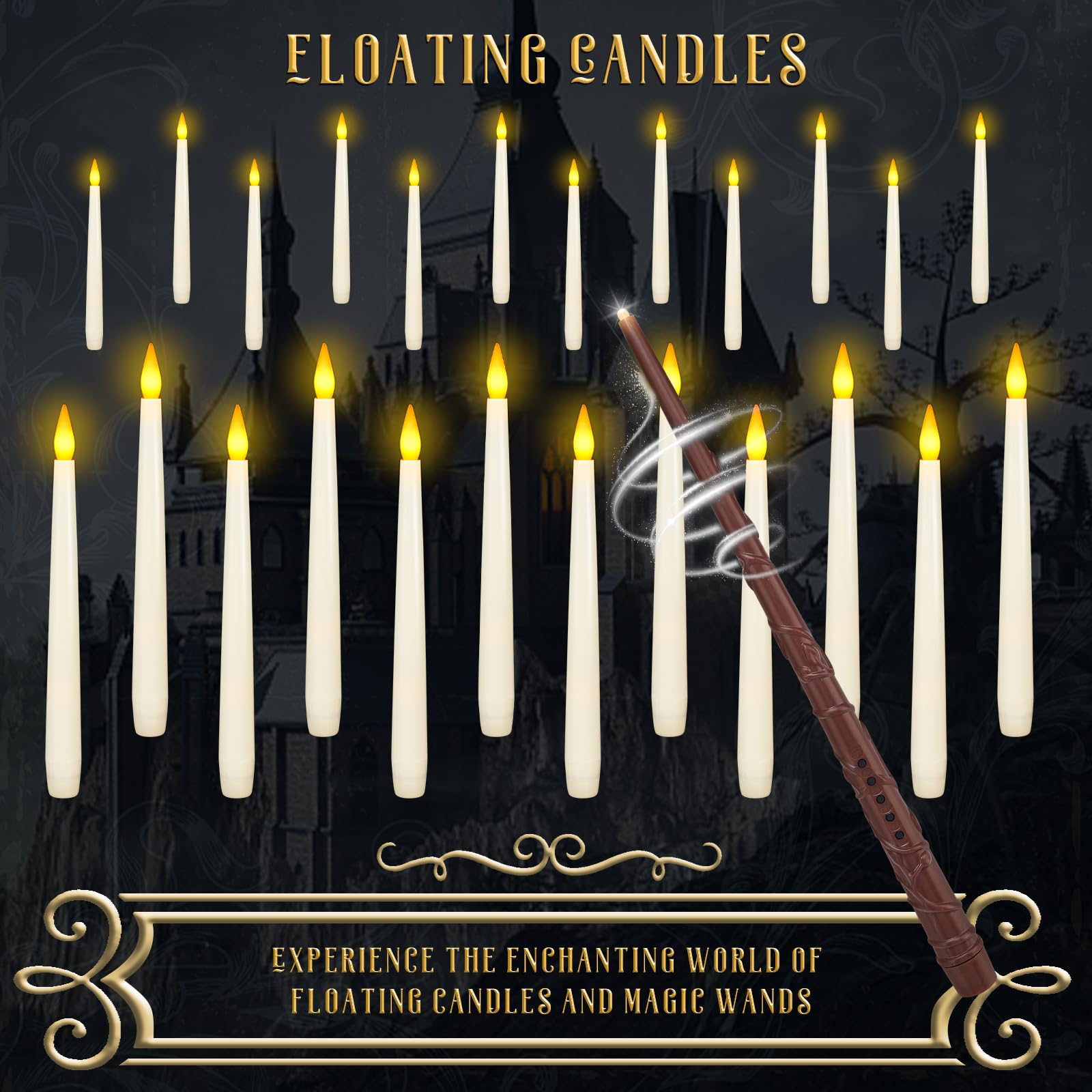 Floating LED Flameless Candles - Battery Operated Ivory Candles for Weddings, Home Decor & Relaxation