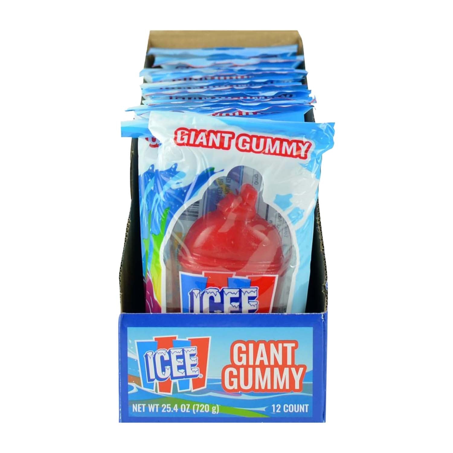 Icee Giant Gummy Candy - 12 Count Box | Sour & Sweet Giant Gummy Bears for Parties, Movie Nights & Snacking