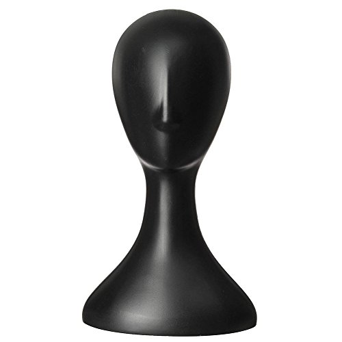 Female Plastic Abstract Mannequin Head - Wig Display Stand for Hairstyling & Salon Practice (Black) | Perfect for Cosmetology Students, Hair Stylists & Salon Decor