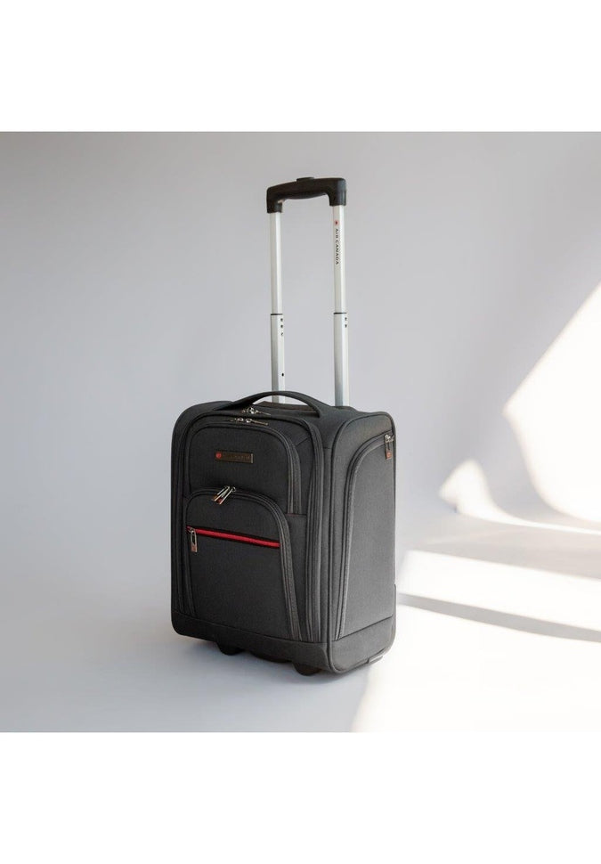 Air Canada Soft Side Underseater Carry-On Luggage - Charcoal Gray Compact Travel Bag for Airplane Cabin Storage | Perfect for Business Trips & Weekend Getaways