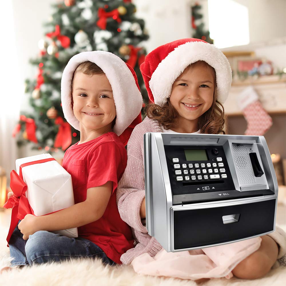 Interactive Talking ATM Piggy Bank for Kids - Electronic Money Saving Bank with USB Port & Fan Cooling - Perfect for Teaching Financial Literacy & Fun Savings at Home