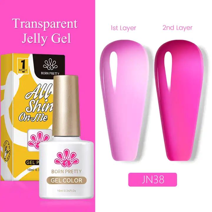 Born Pretty Jelly Nude Gel Polish - Long Lasting Soak Off UV LED Nail Polish for Salon & Home Manicure - Perfect for Weddings, Parties & Everyday Wear