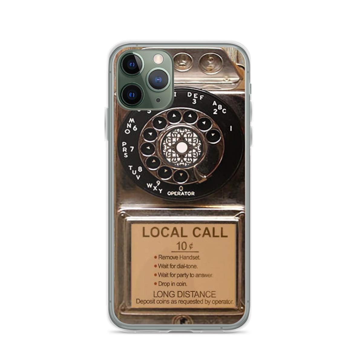 Clear Rotary Dial Phone Case Compatible with iPhone 13/12/11 Pro Max, SE 2020, 6/6s/7/8/7 Plus, XR/X/Xs - Vintage Payphone Design for Protection & Style - Perfect for Retro Lovers, Themed Parties & Unique Gift Giving