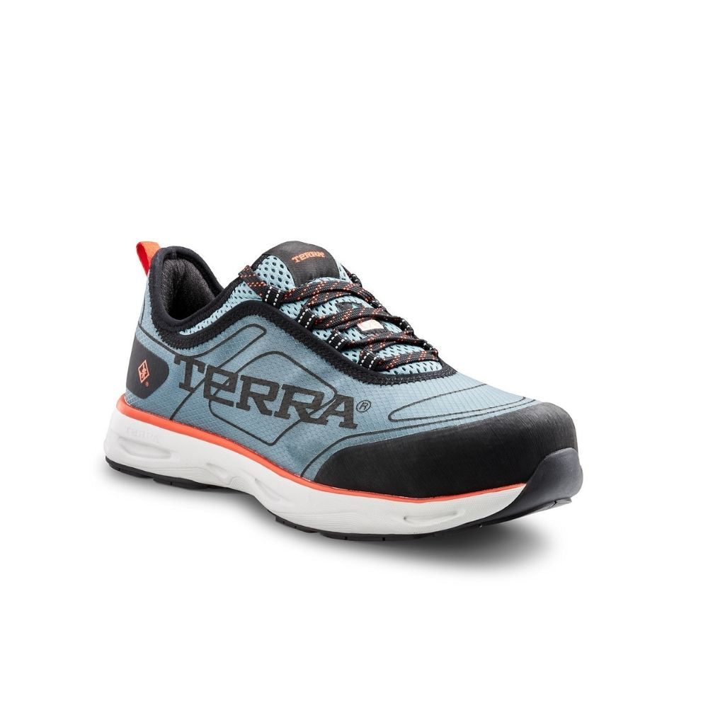 Terra Lites TR0A4NRBFR Unisex Composite Toe Athletic Work Shoes - Lightweight Safety Sneakers for Men & Women, Blue/Red - Perfect for Construction, Warehouse & Industrial Work